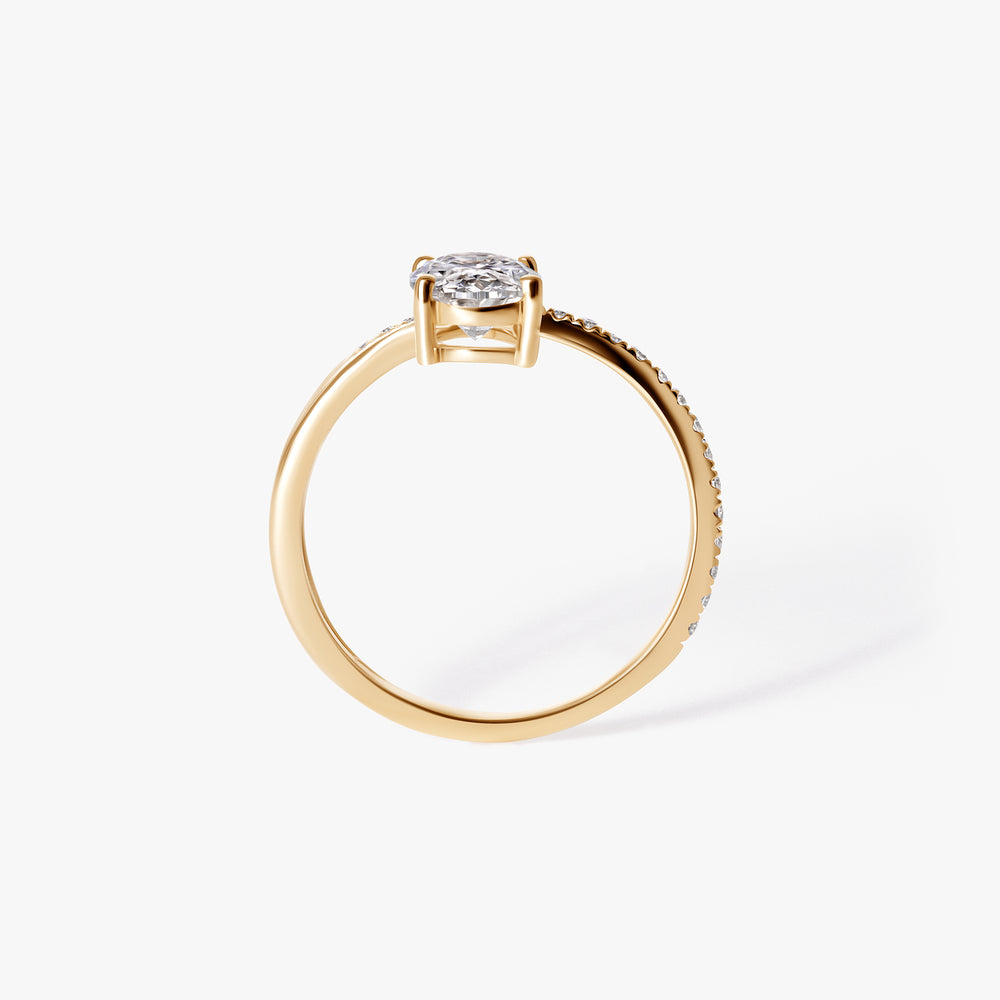 Oval Diamond Pavé Wrap Ring