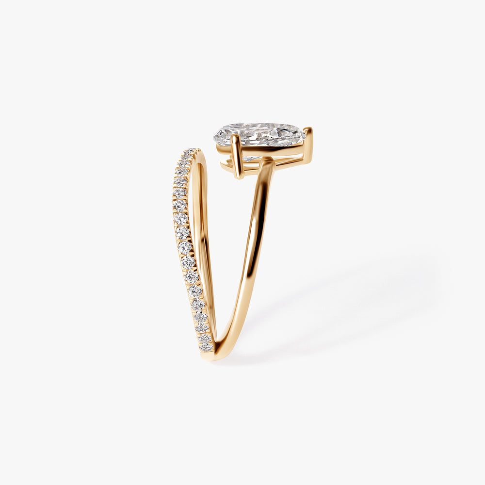 Pear Diamond Pavé Wrap Ring