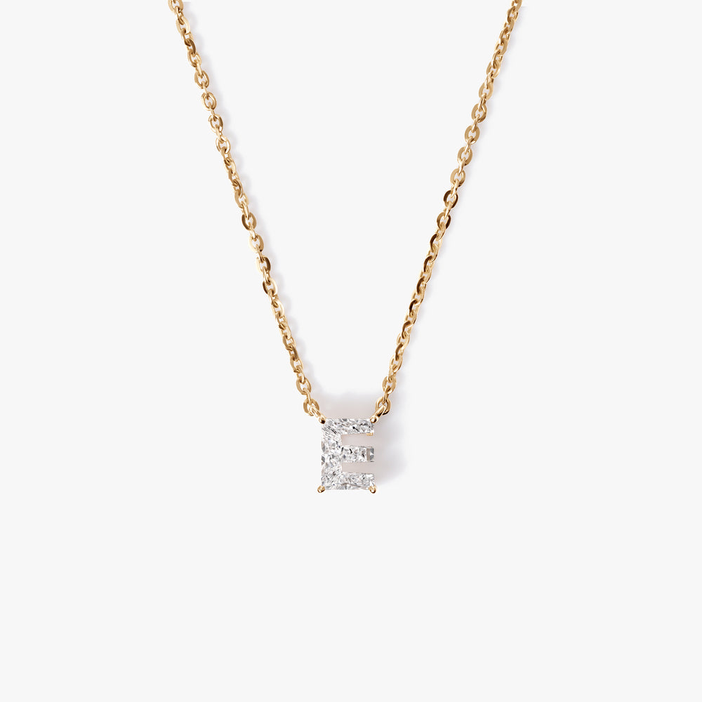 Single-Cut Diamond Initial Pendant Necklace