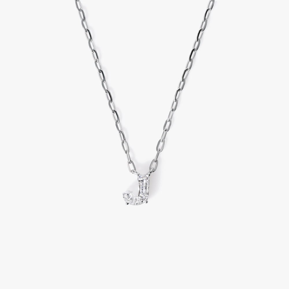 Single-Cut Diamond Initial Pendant Necklace