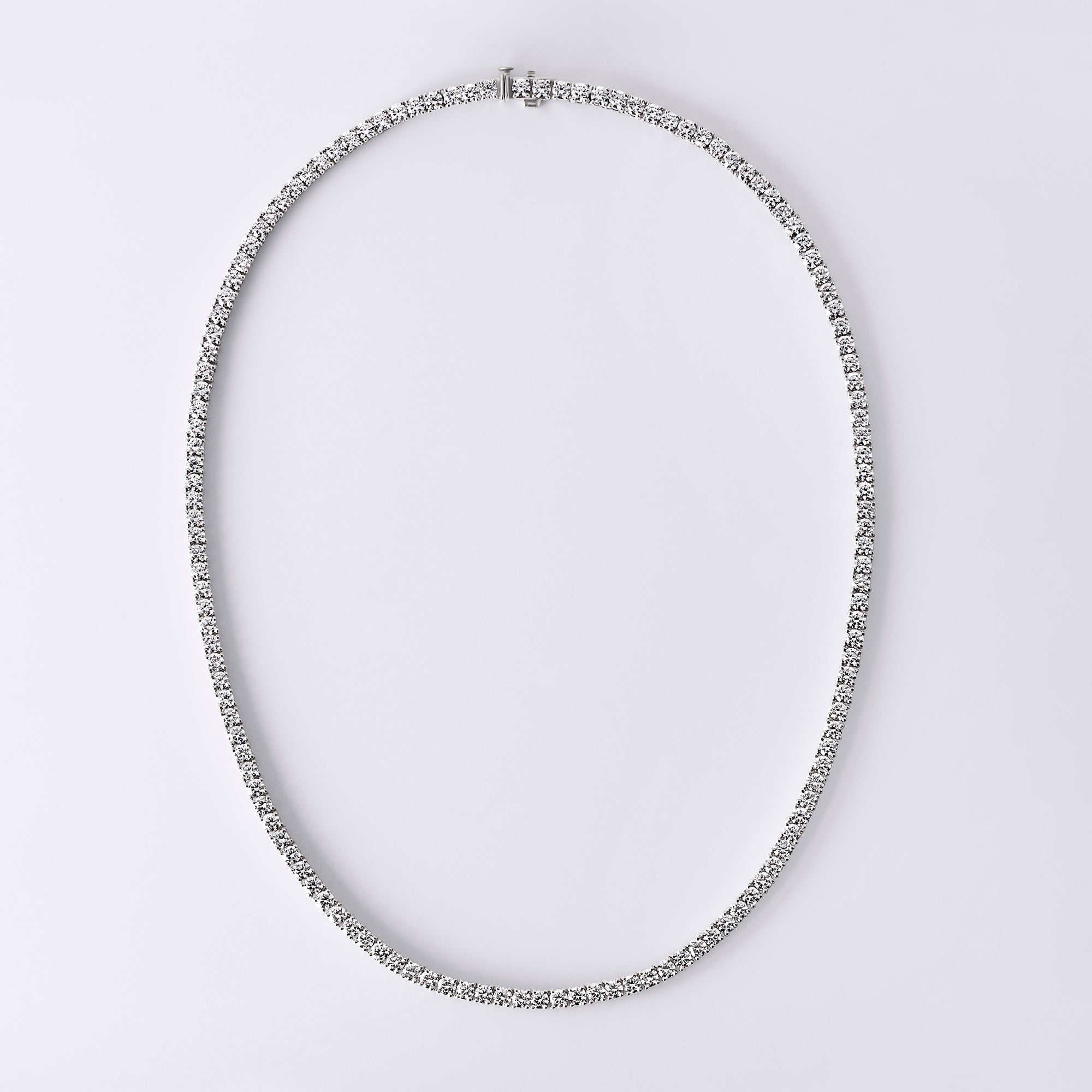 Diamond Classics Lab Grown Round 4 Prong Tennis Necklace (12CTW), White Gold
