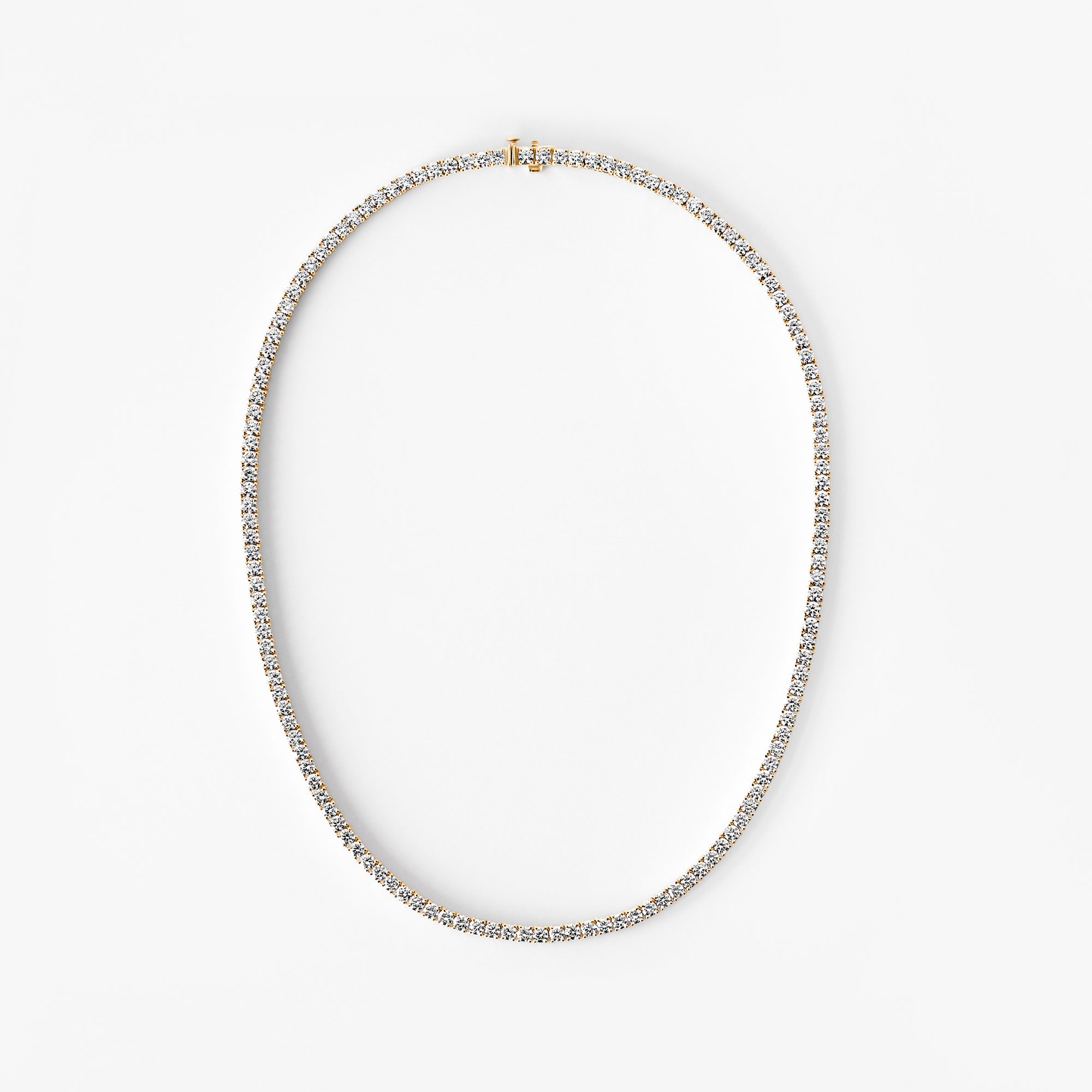 Round Diamond Tennis Necklace