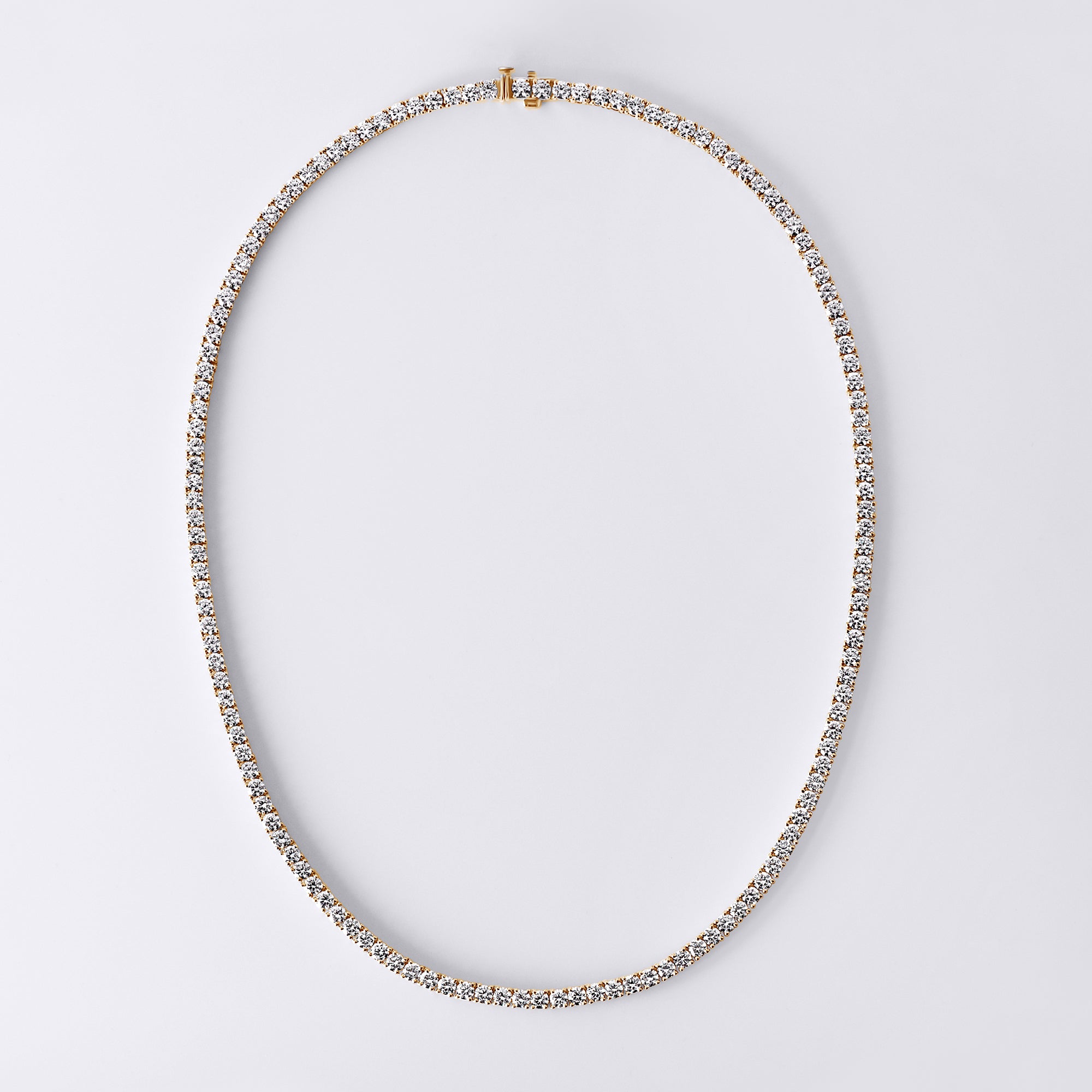 Round Diamond 4 Prong Tennis Necklace