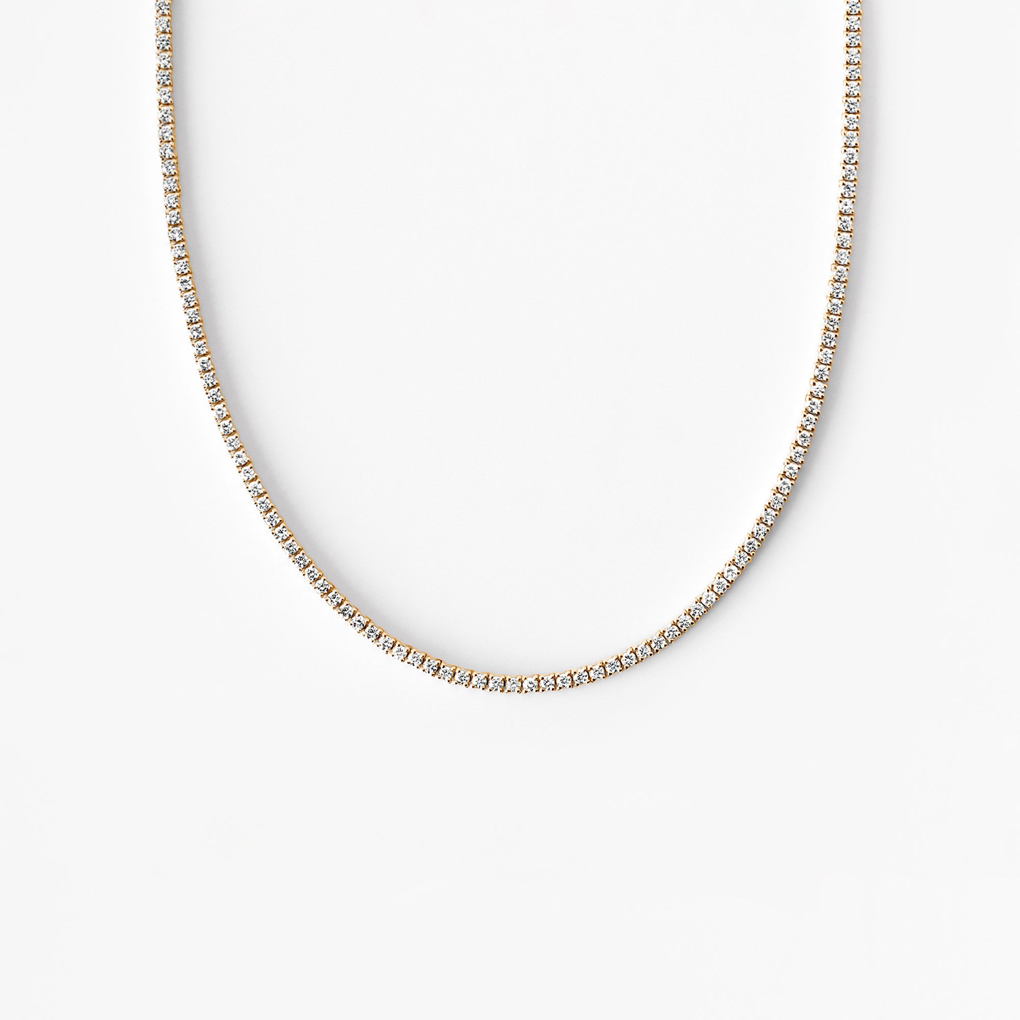 Round Diamond Tennis Necklace