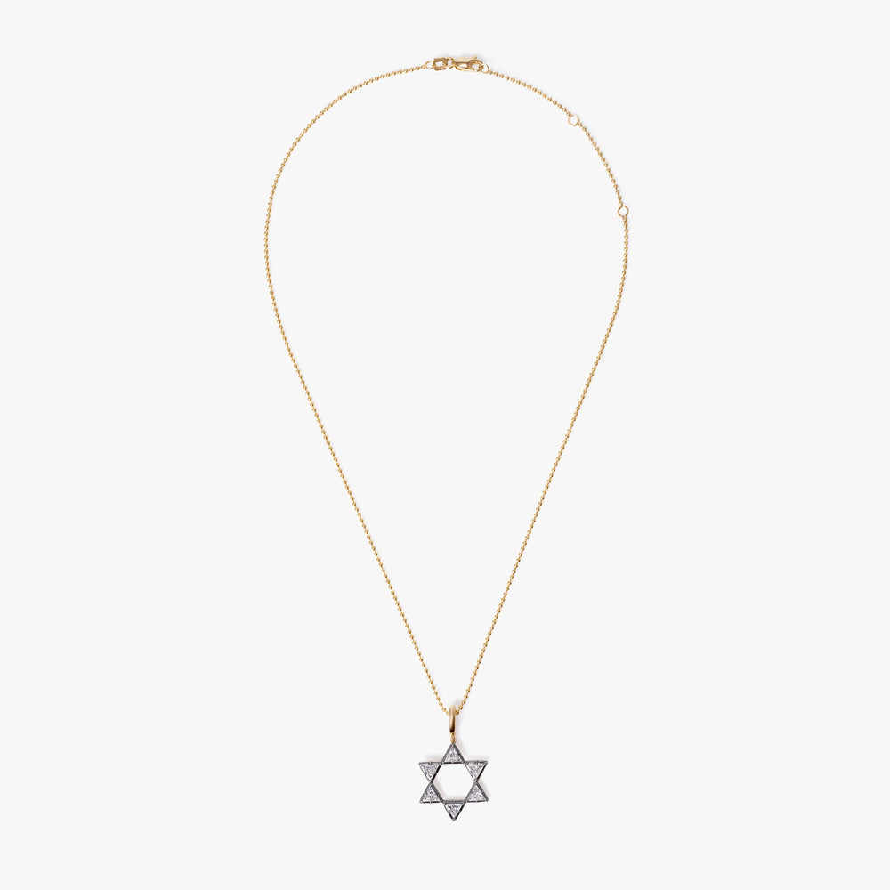 Diamond Black Rhodium Star of David Pendant