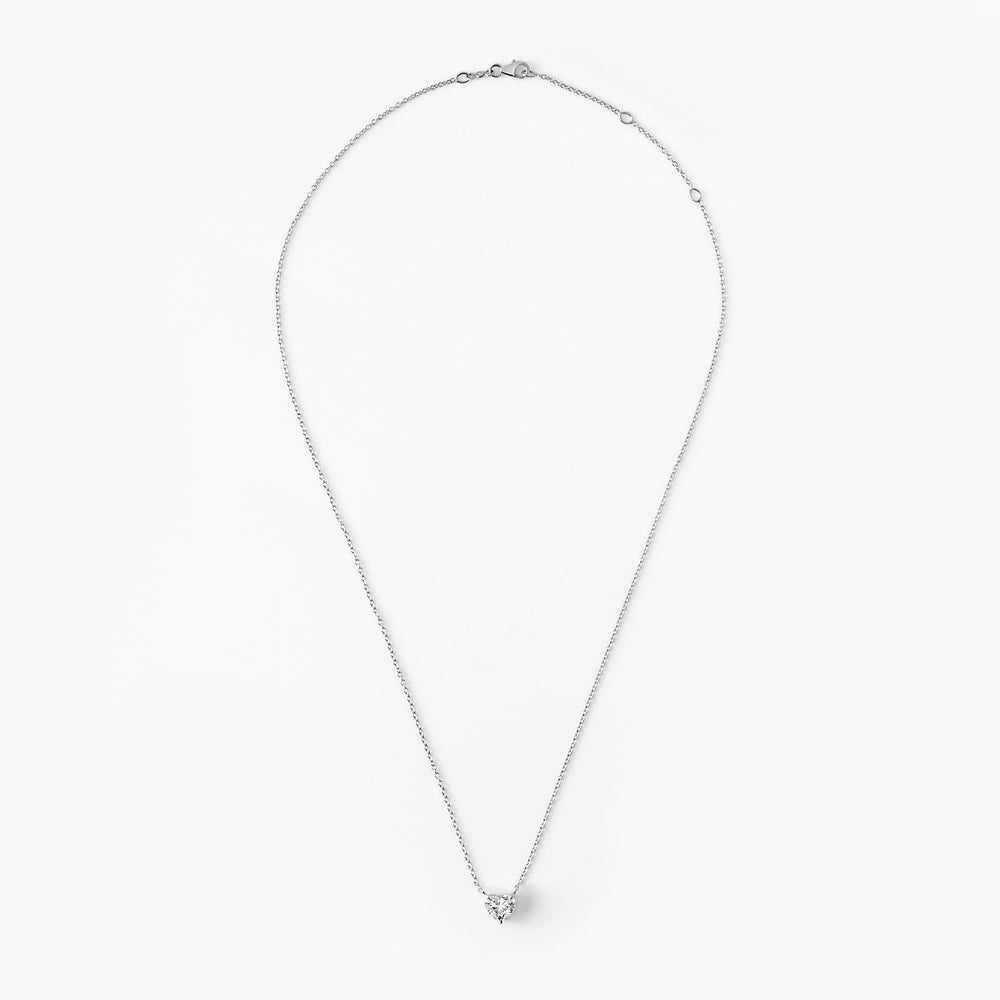 Heart Diamond Solitaire Pendant Necklace