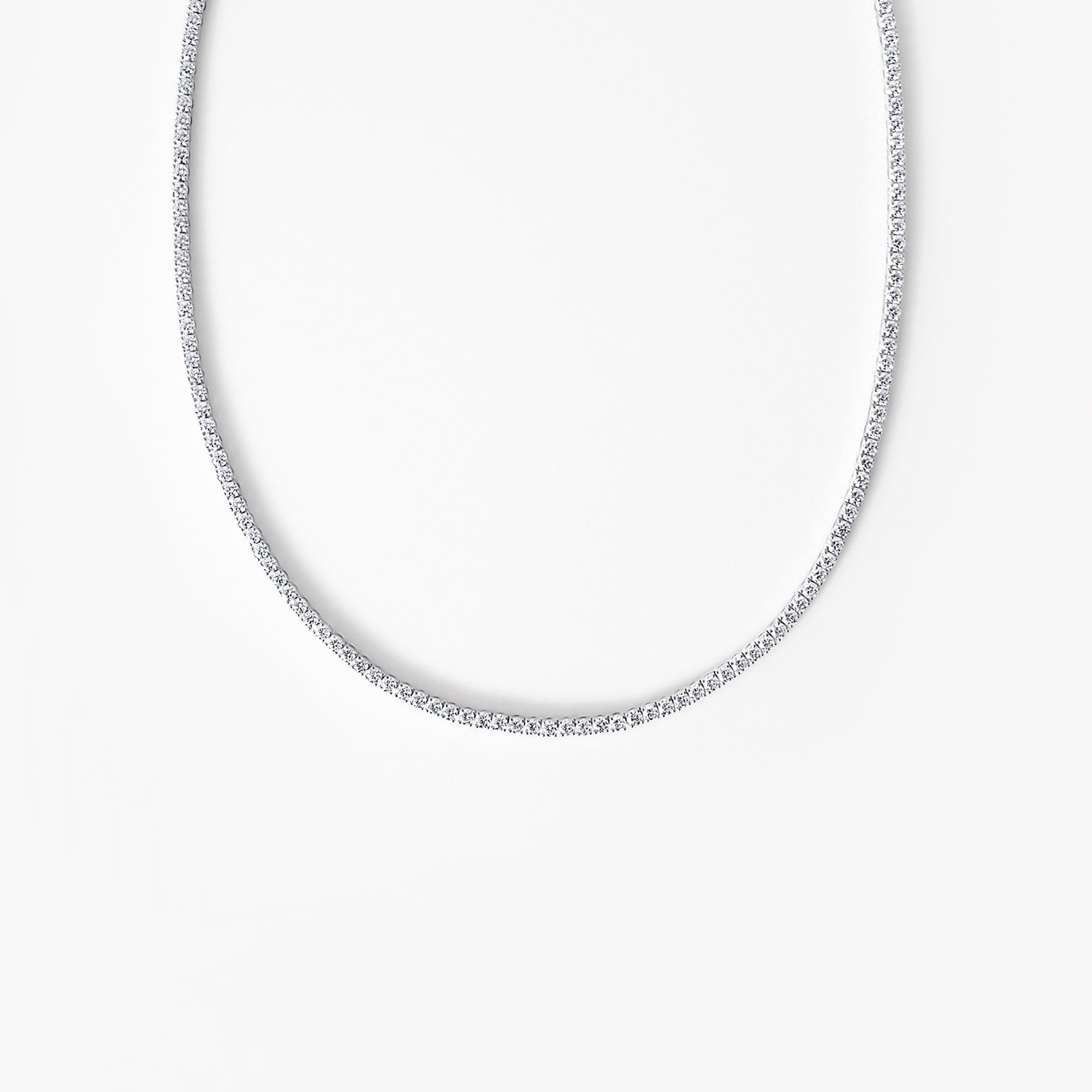 Round Diamond Tennis Necklace