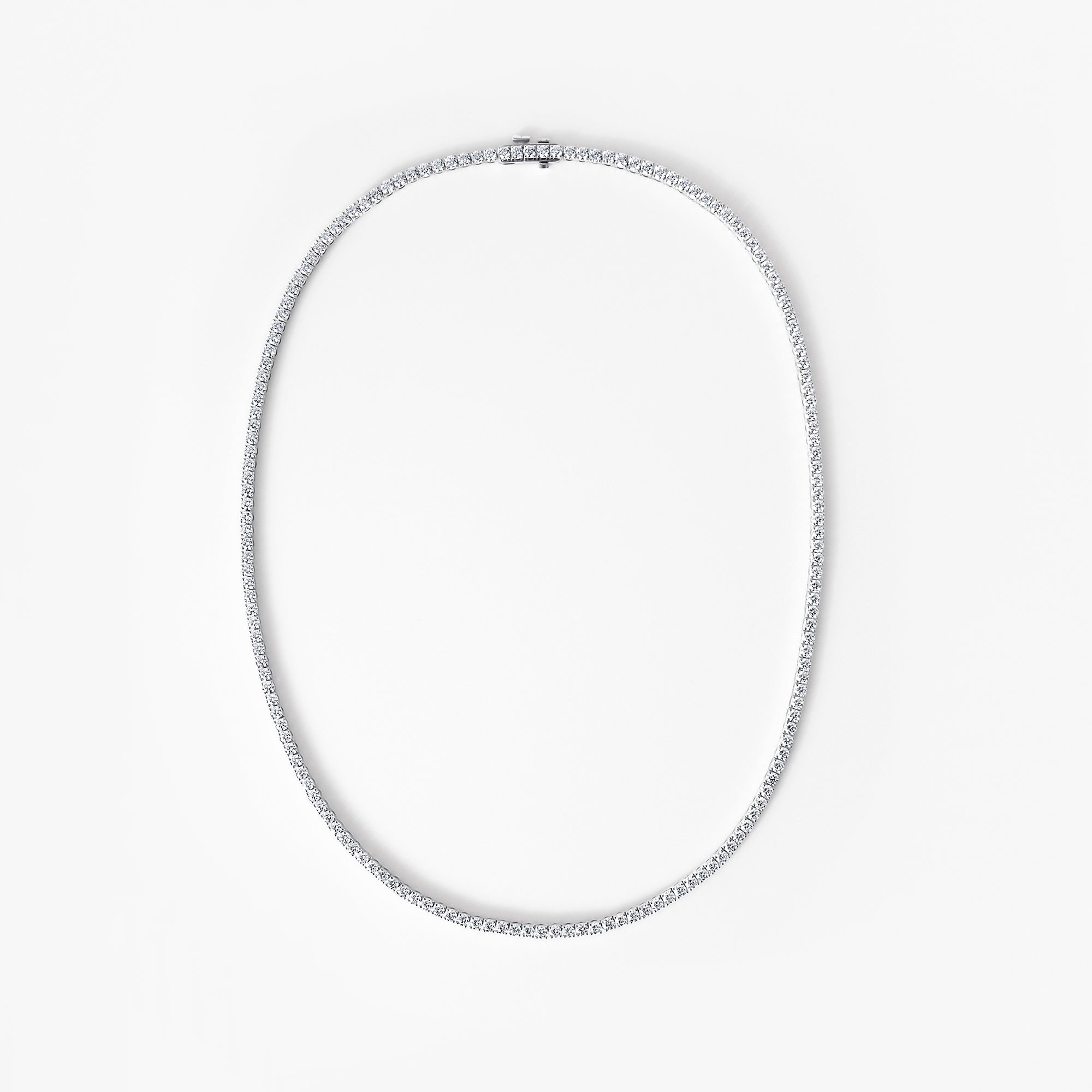 Round Diamond Tennis Necklace