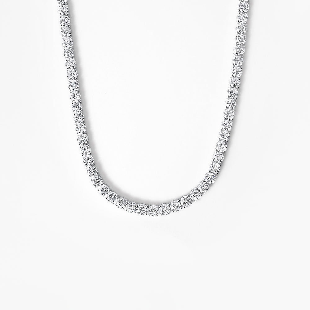 Round Diamond Statement Tennis Necklace
