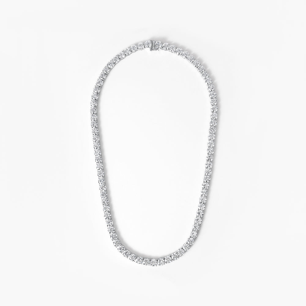 Round Diamond Statement Tennis Necklace