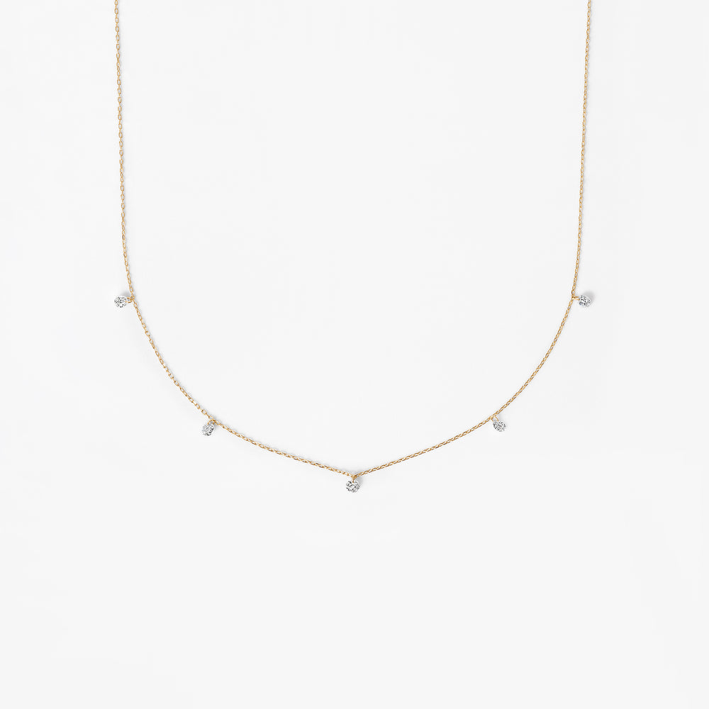 Round Pierced Diamond Dangle Necklace