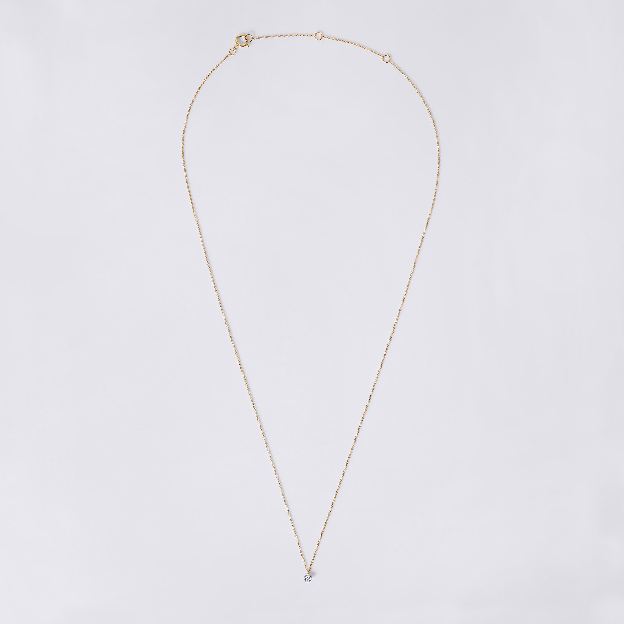 Round Drilled Diamond Pendant Necklace