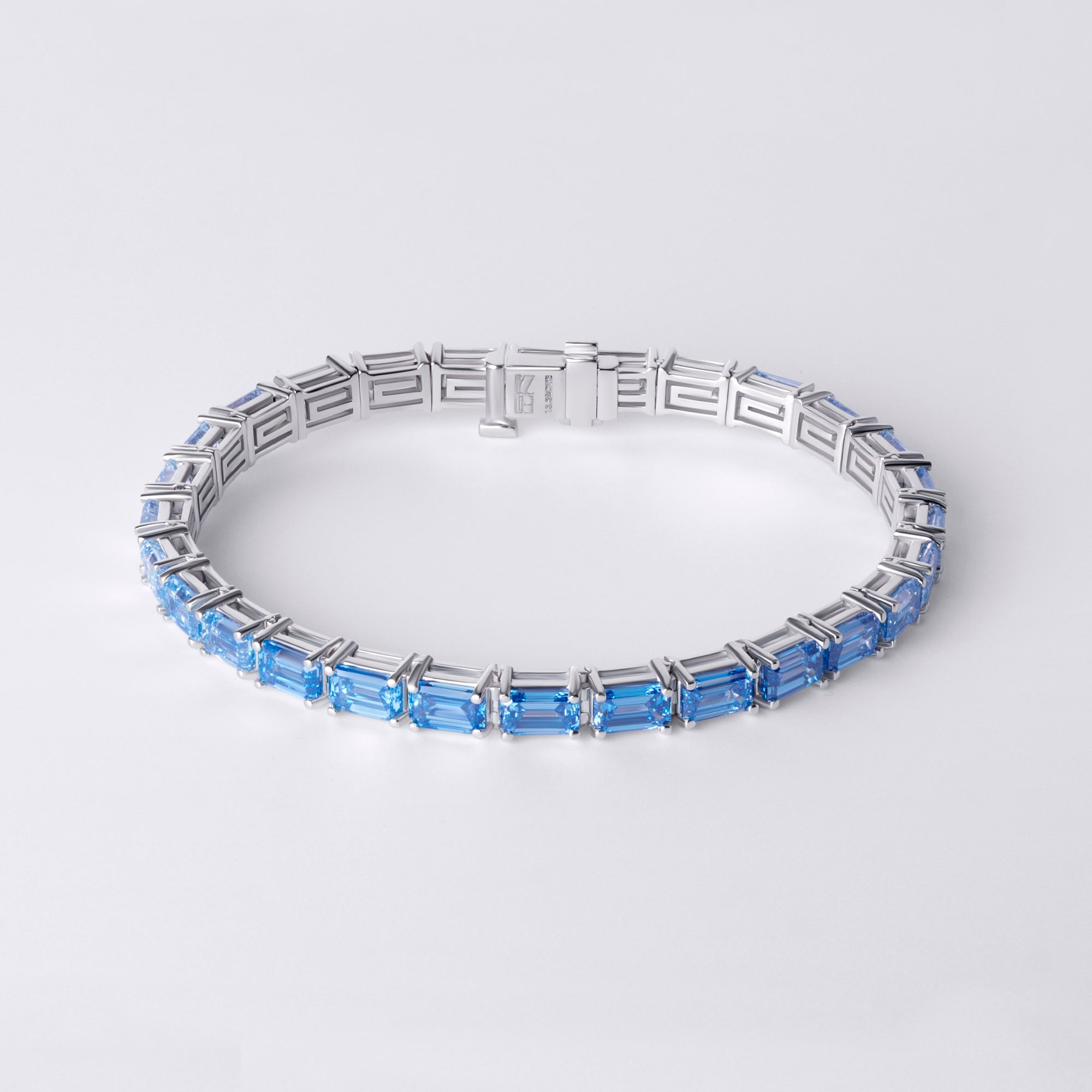 Ombré Blue Lab Diamond Tennis Bracelet