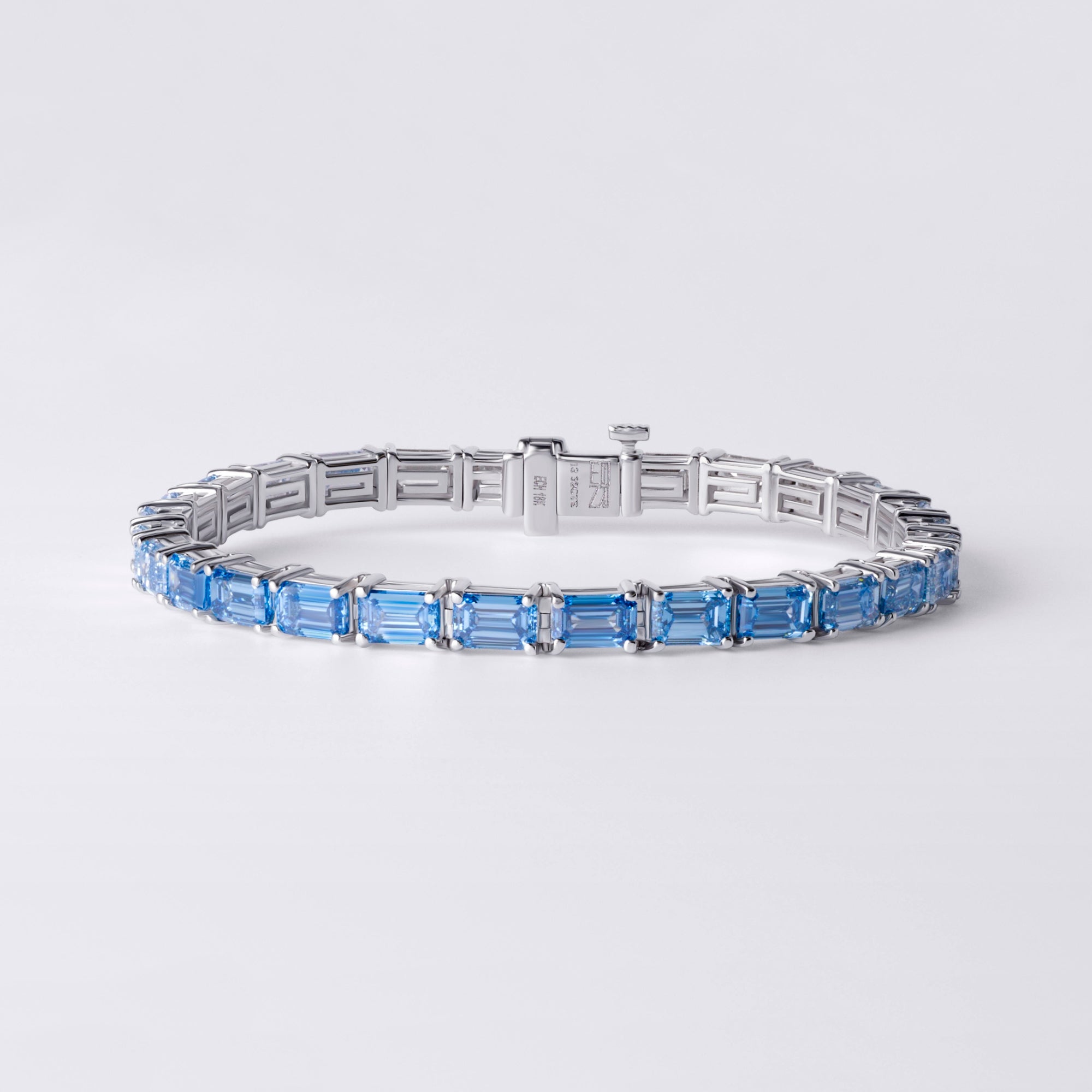 Ombré Blue Lab Diamond Tennis Bracelet