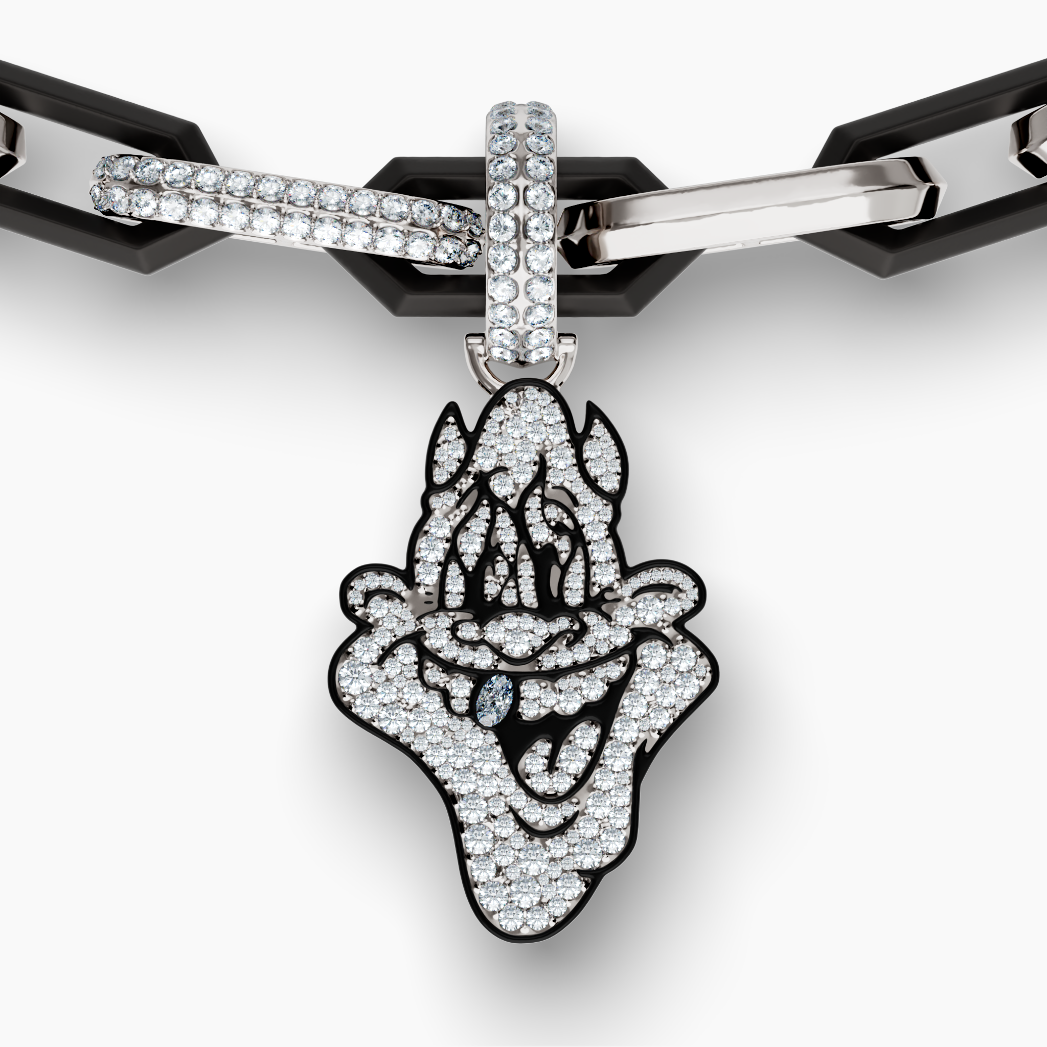 Skip Pavé Charm on Legacy Link Necklace, Alternating