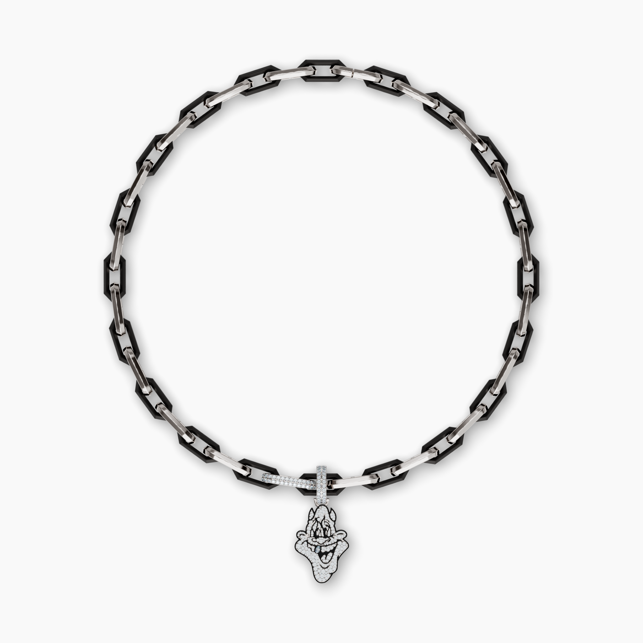 Skip Pavé Charm on Legacy Link Necklace, Alternating