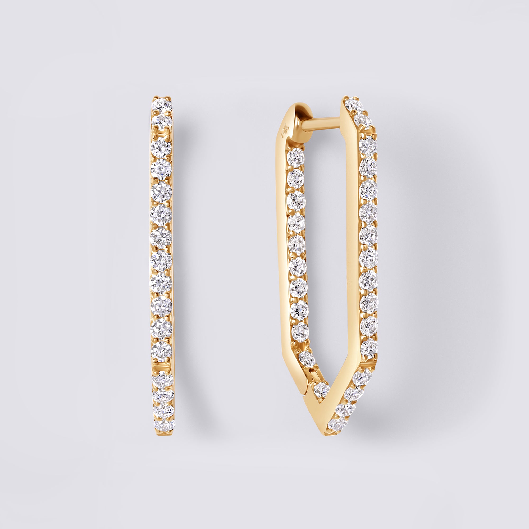 Legacy Love Large Hexagon Inside Out Hoop In 14K Yellow Gold