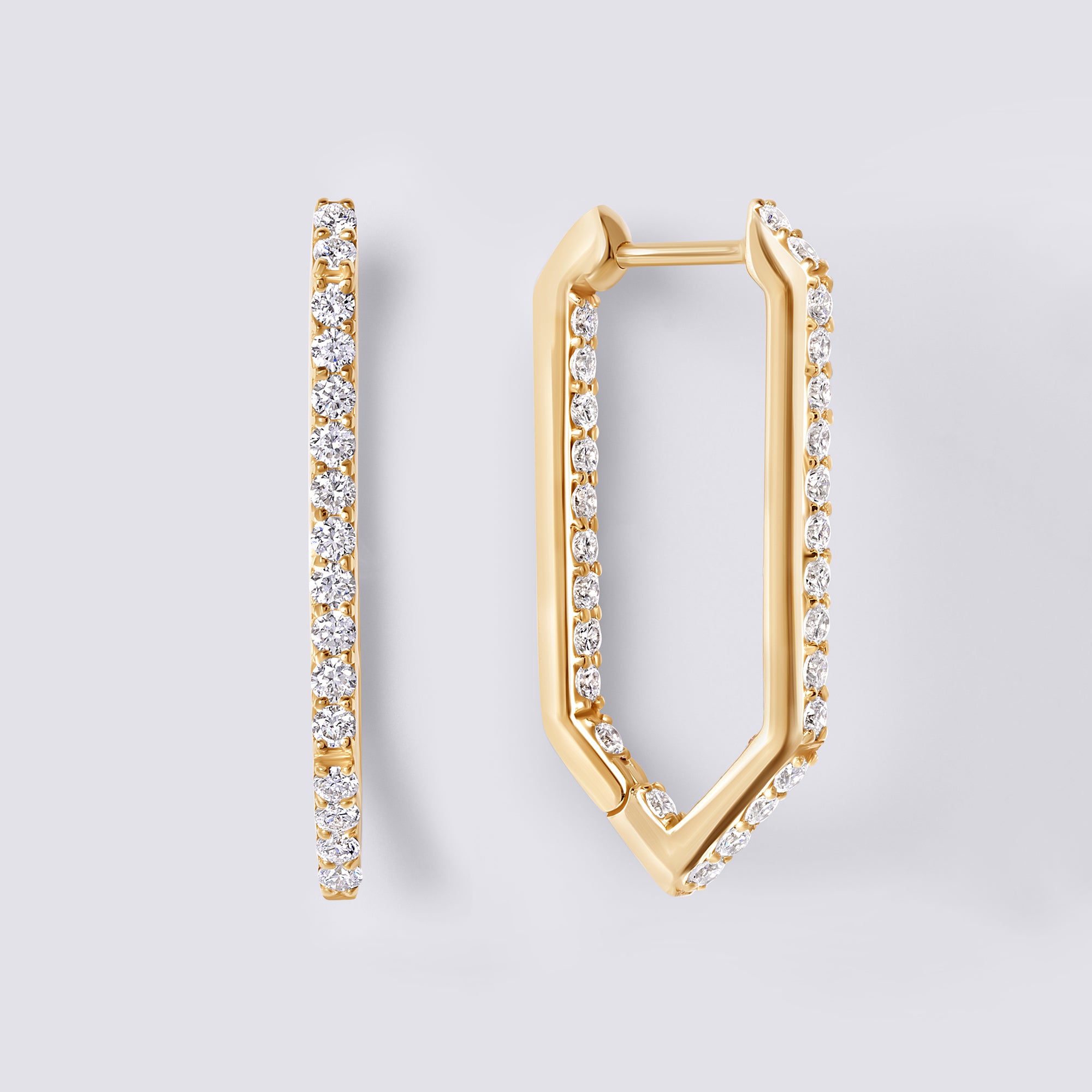 Legacy Love Large Hexagon Inside Out Hoop In 14K Yellow Gold