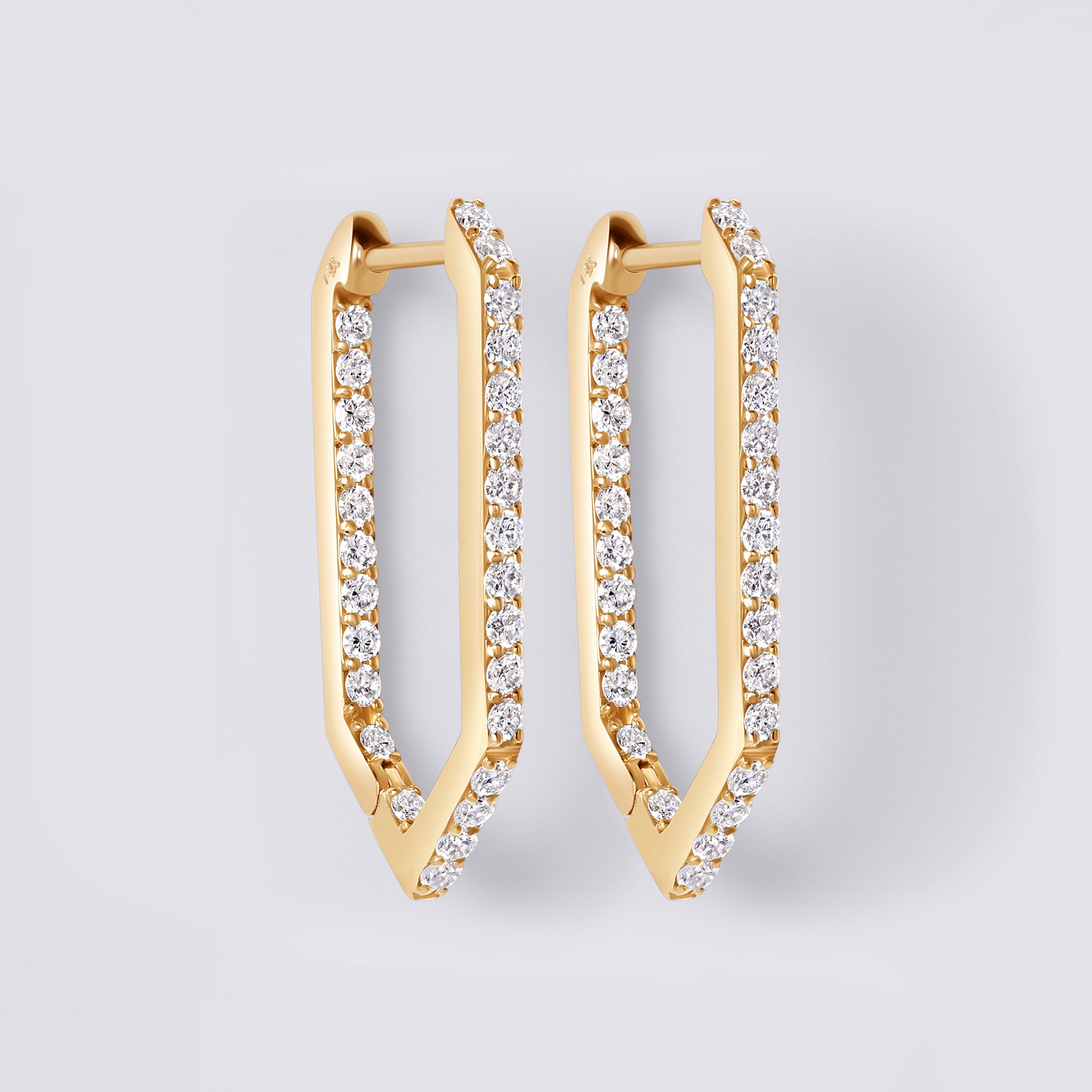 Legacy Love Large Hexagon Inside Out Hoop In 14K Yellow Gold