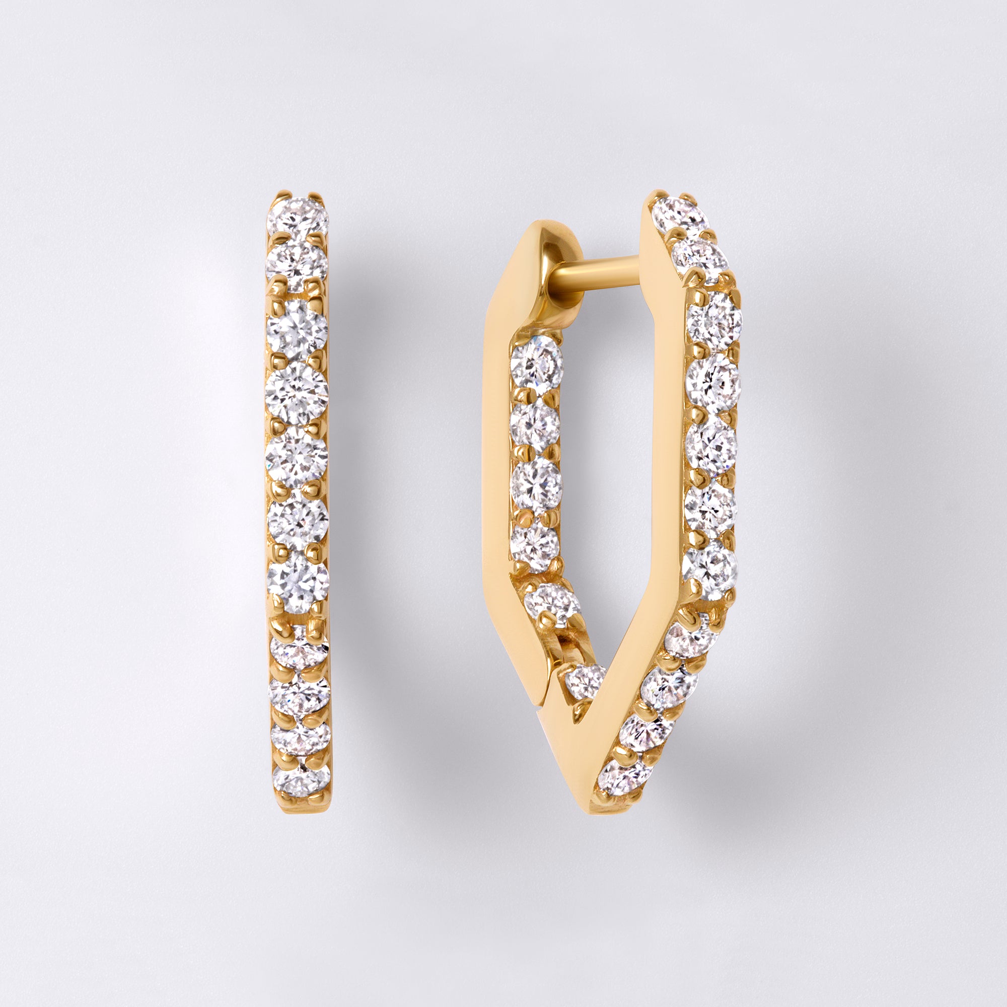 Legacy Love Small Hexagon Inside Out Earring in 14K Yellow Gold