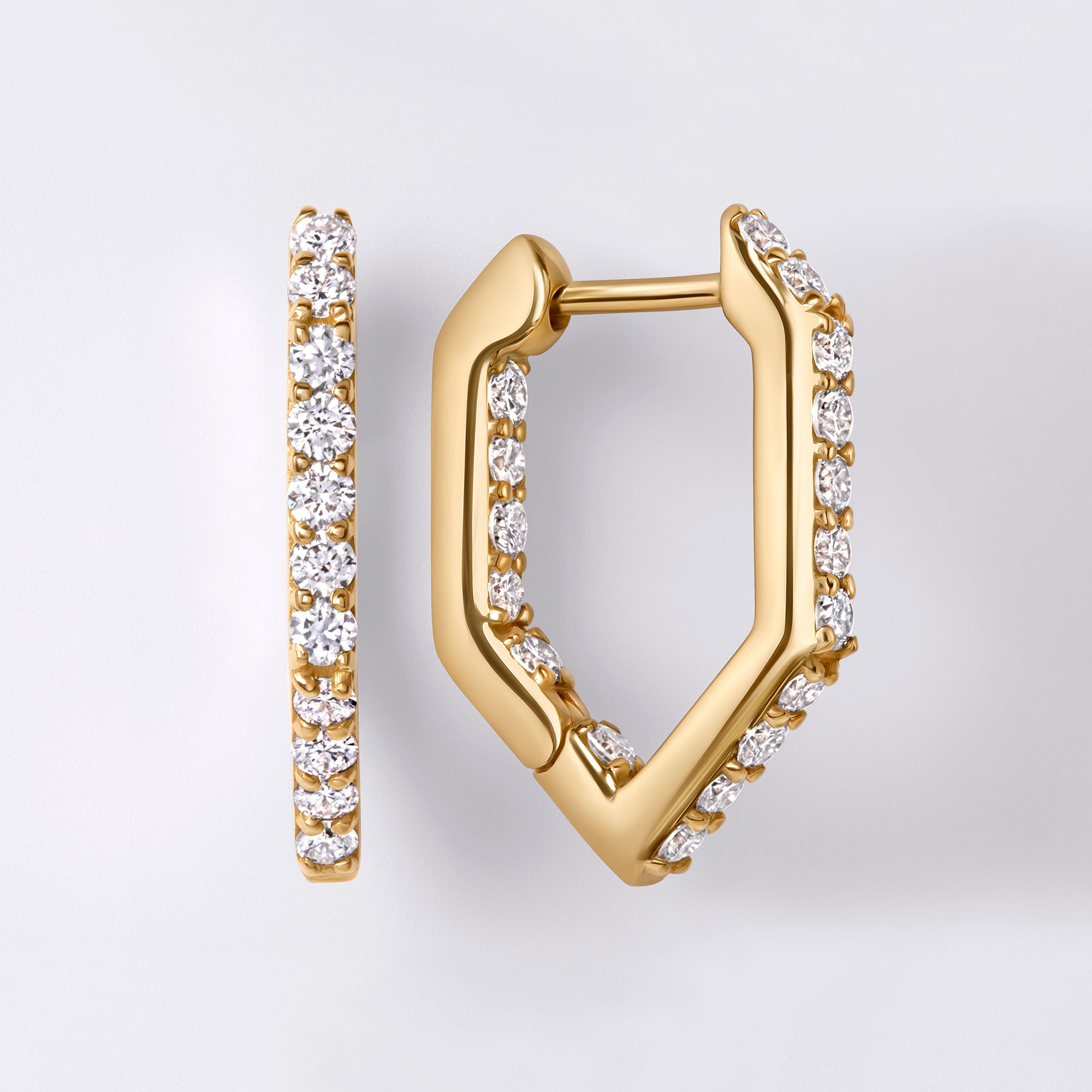 Legacy Love Small Hexagon Inside Out Earring in 14K Yellow Gold
