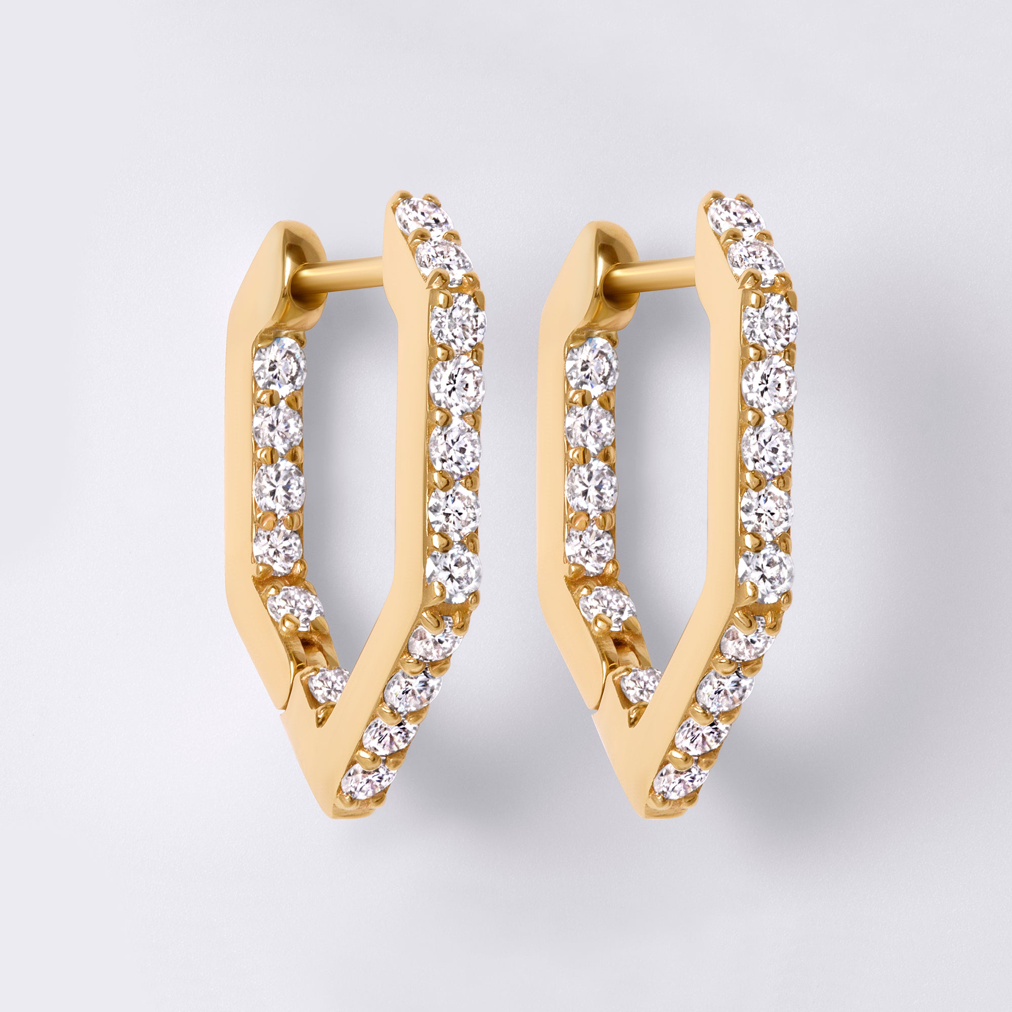 Legacy Love Small Hexagon Inside Out Earring in 14K Yellow Gold