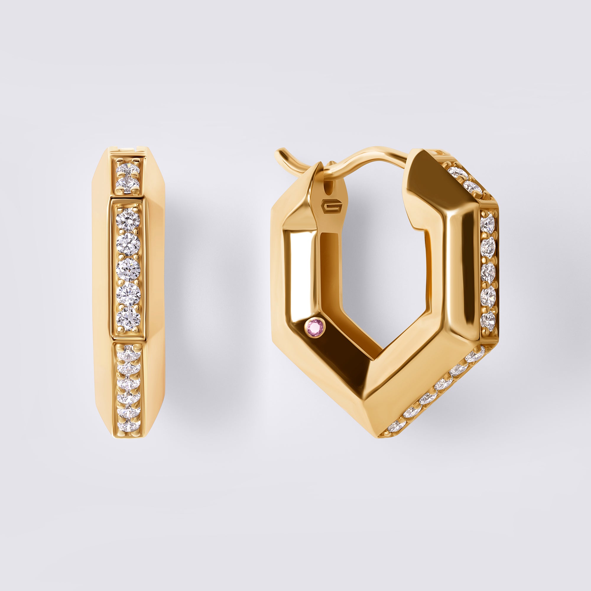 Legacy Love Geometric Diamond Hoop in 14K Yellow Gold