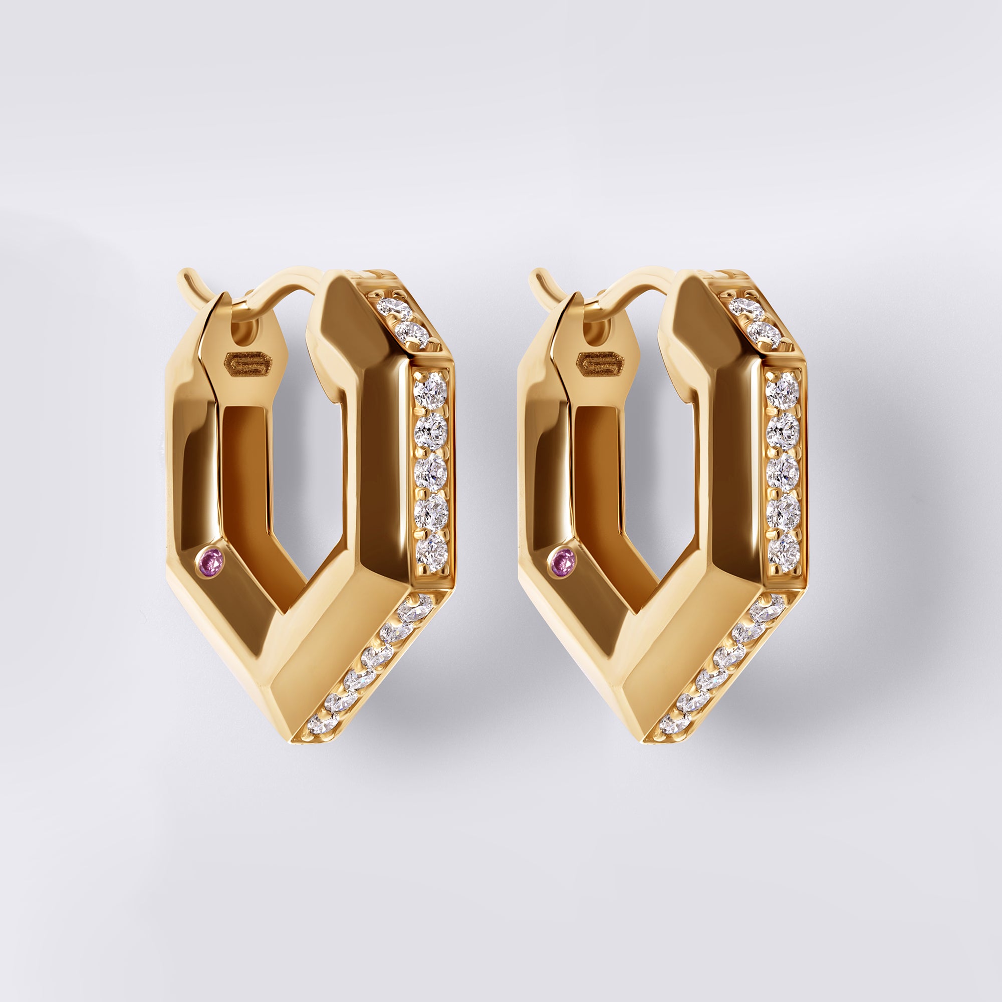 Legacy Love Geometric Diamond Hoop in 14K Yellow Gold