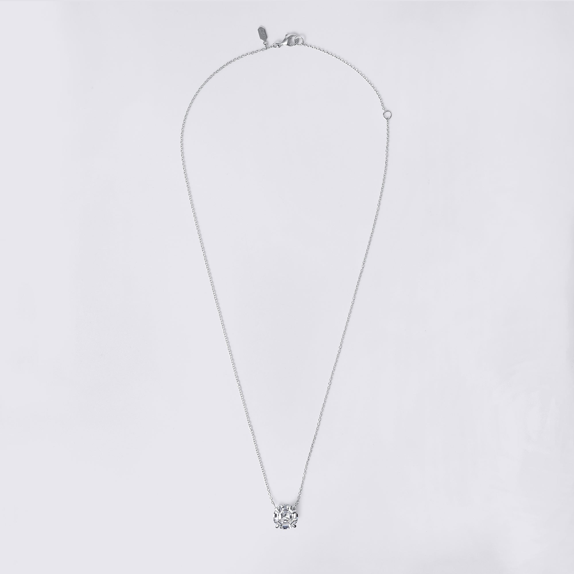 Round Soleil Cut Diamond Solitaire Pendant Necklace