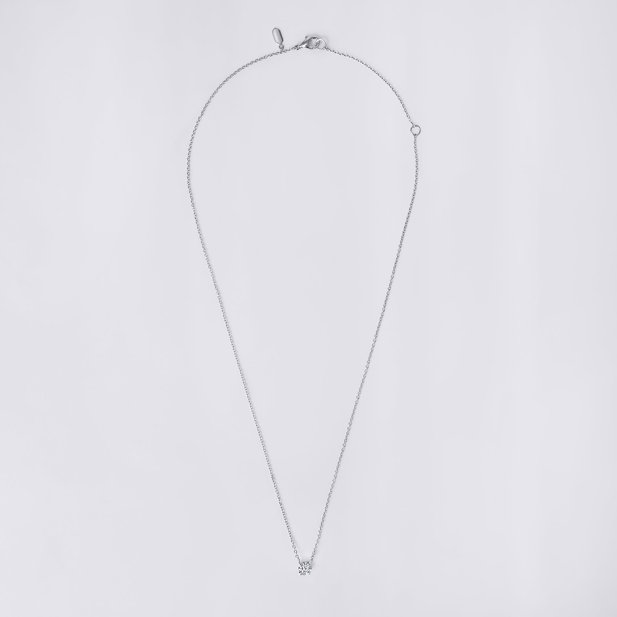 Round Soleil Cut Diamond Solitaire Pendant Necklace