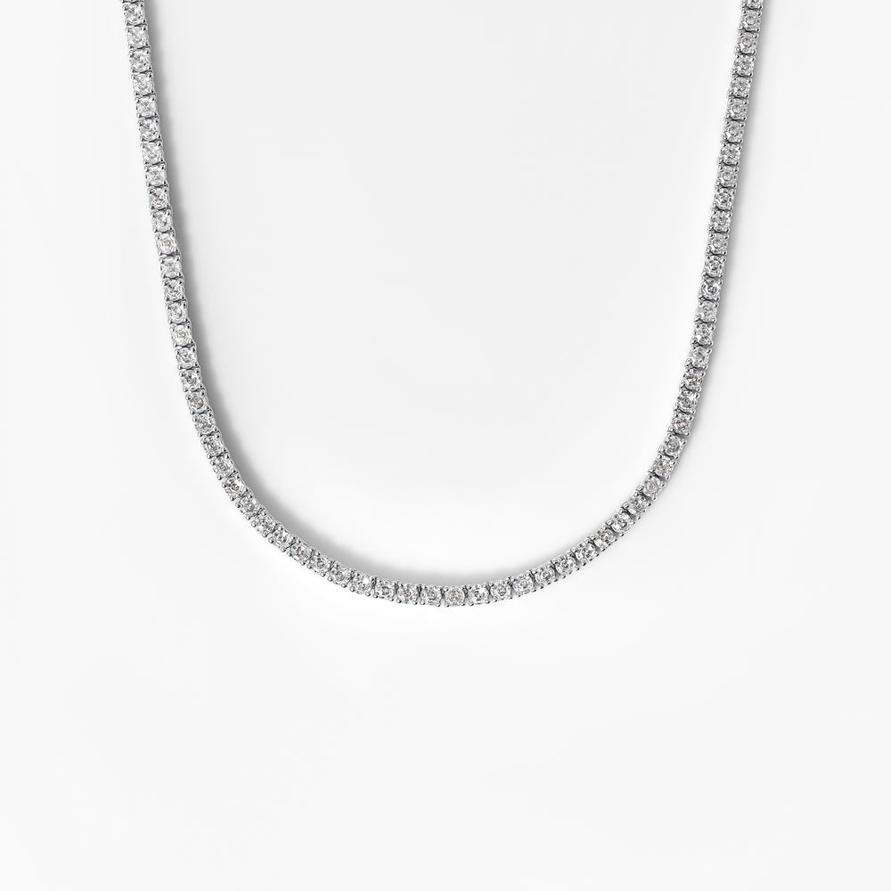 Round Soleil Cut Diamond Tennis Necklace