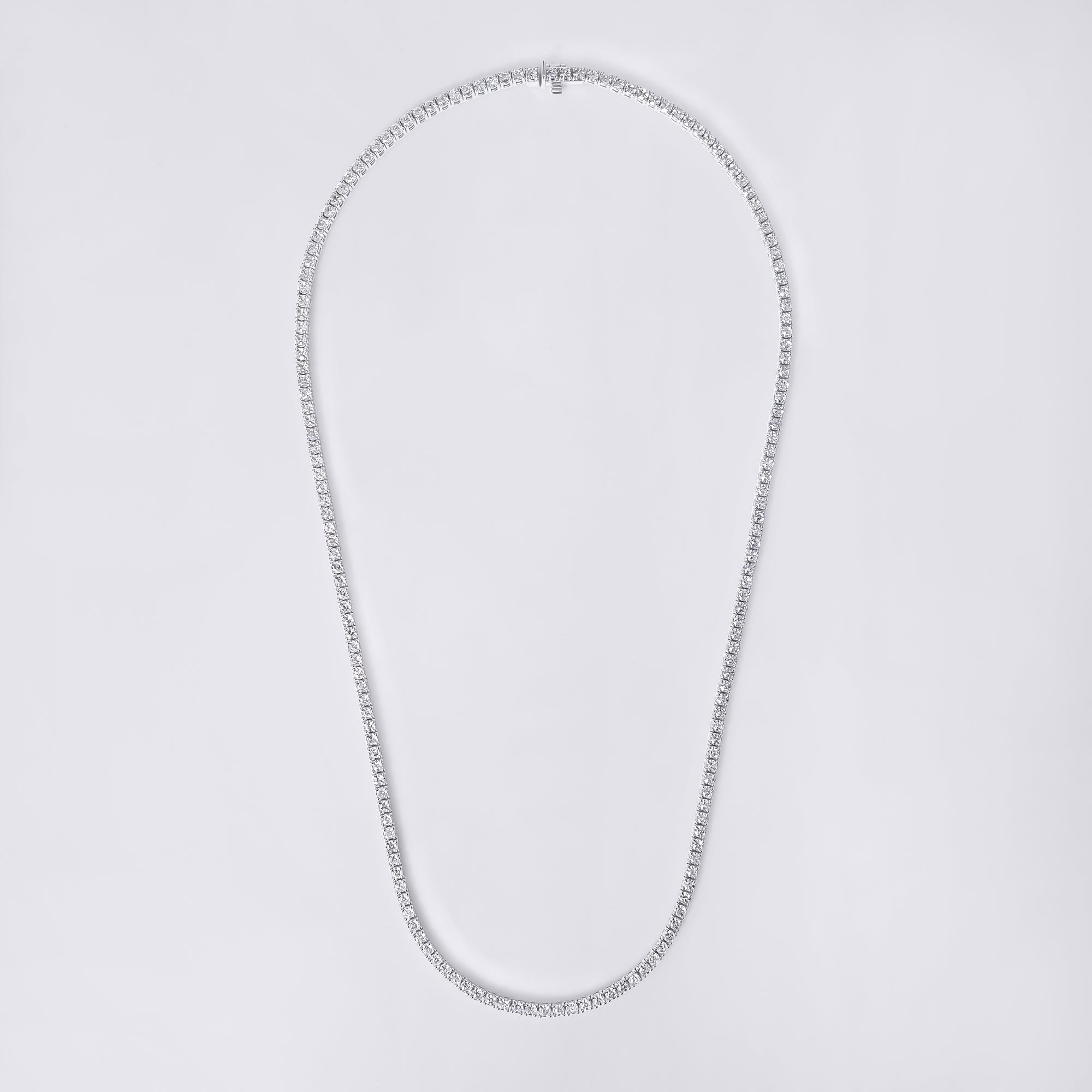 Round Soleil Cut Diamond Round 4 Prong Tennis Necklace