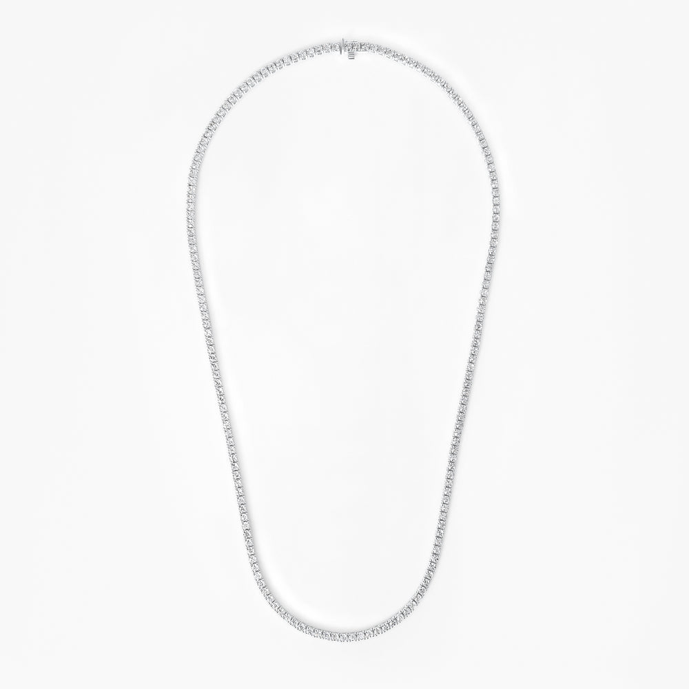 Round Soleil Cut Diamond Tennis Necklace