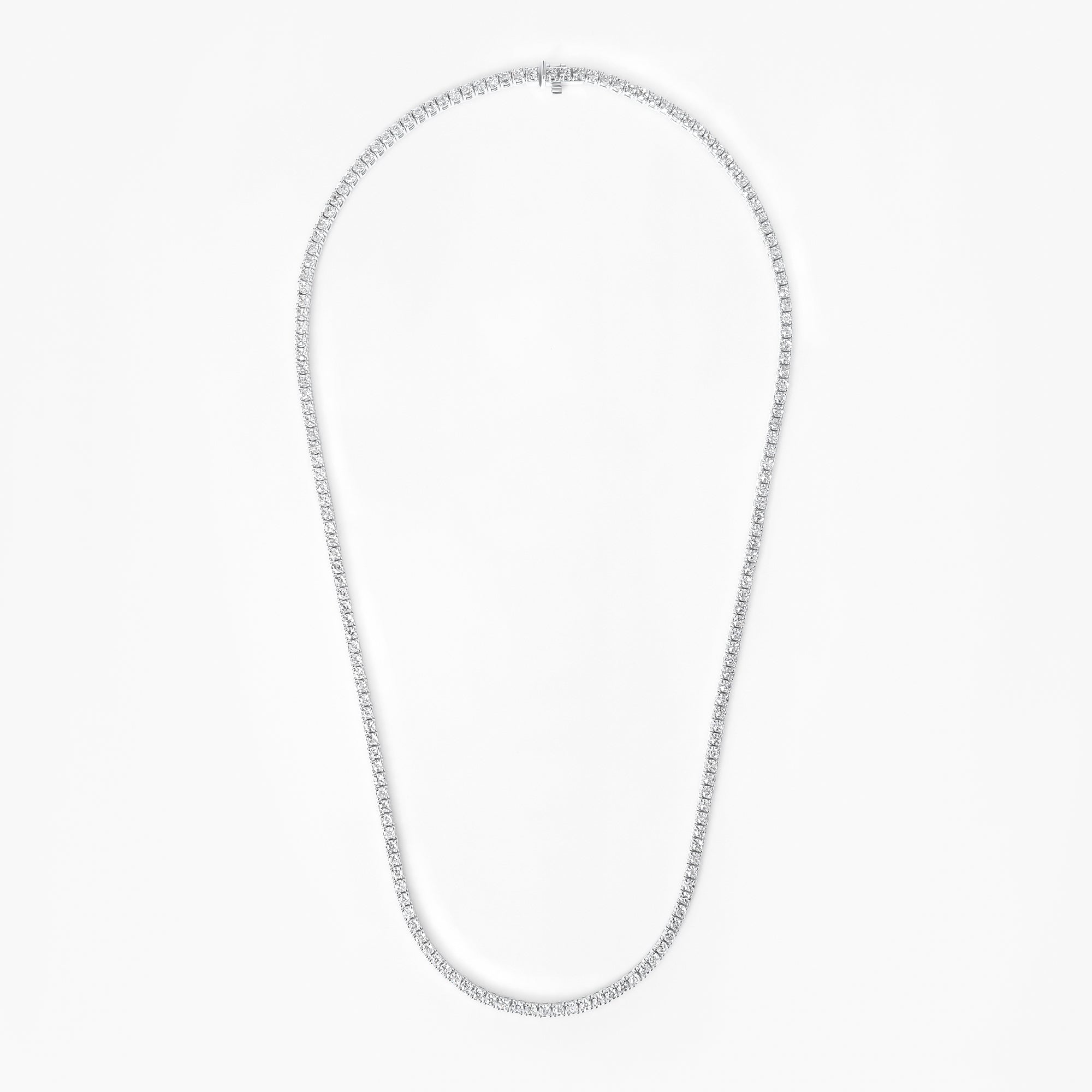 Round Soleil Cut Diamond Round 4 Prong Tennis Necklace