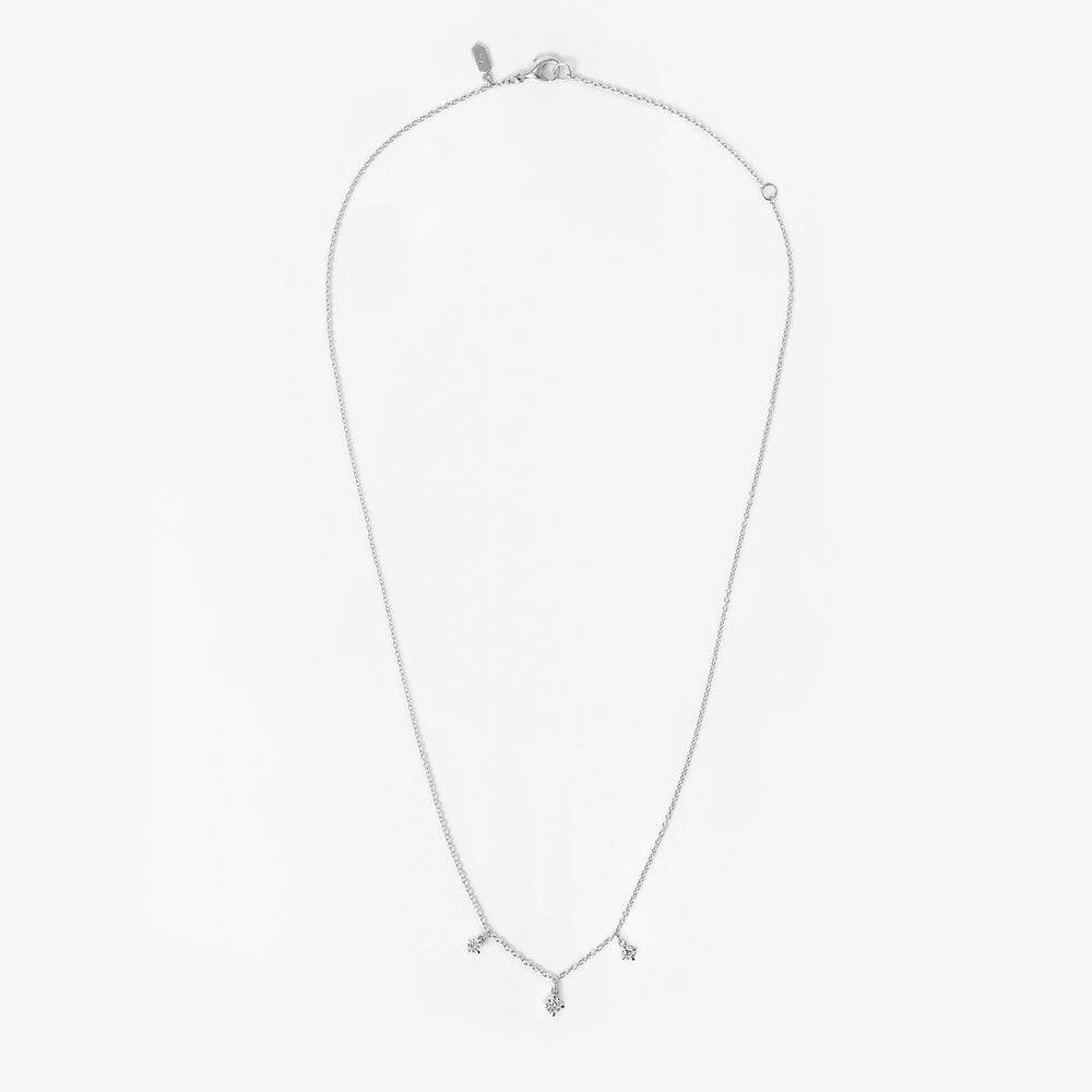 Round Soleil Cut Diamond Triple Charm Necklace