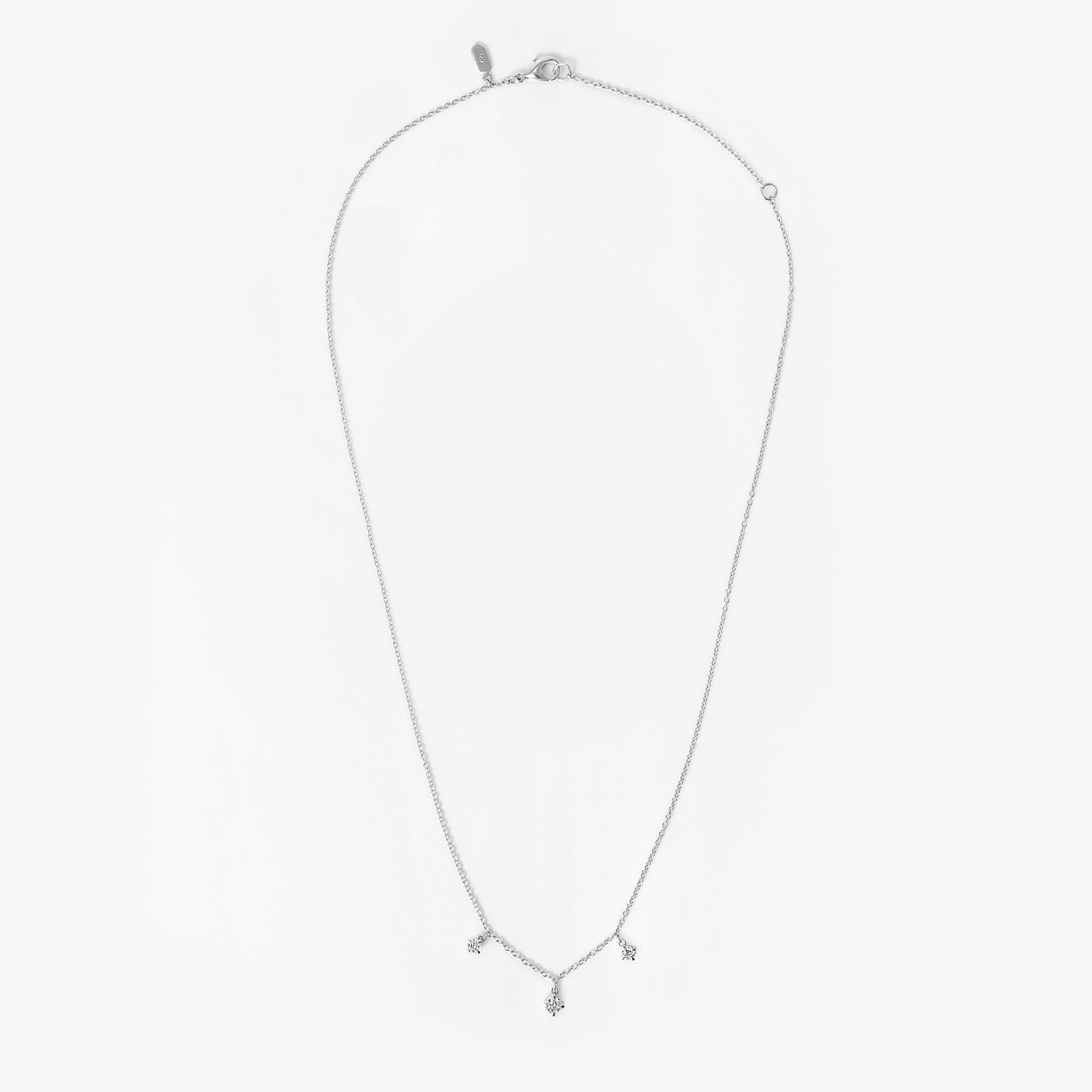 Round Soleil Cut Diamond Triple Charm Necklace