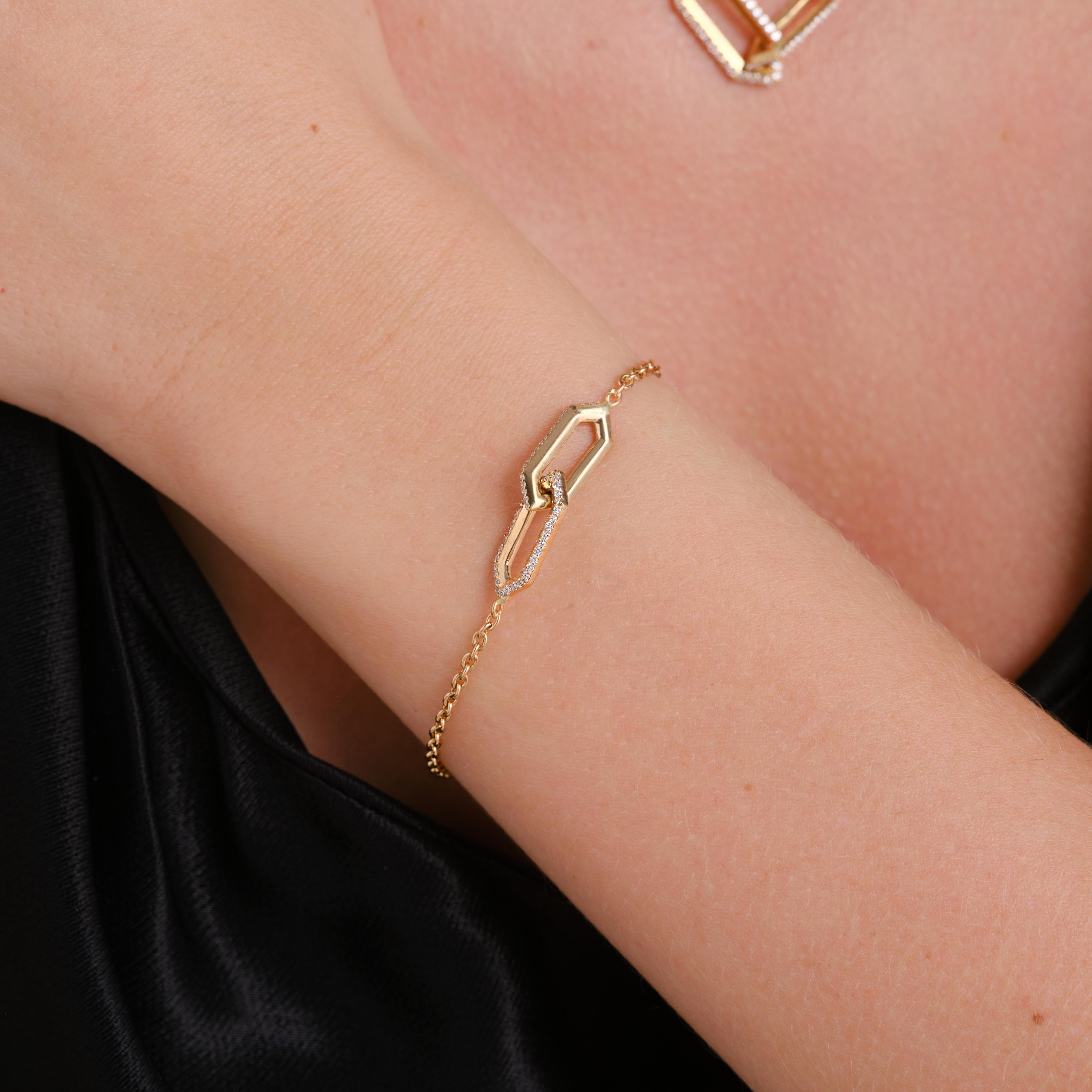 Legacy Love Interlocking Link Bracelet In 14K Yellow Gold