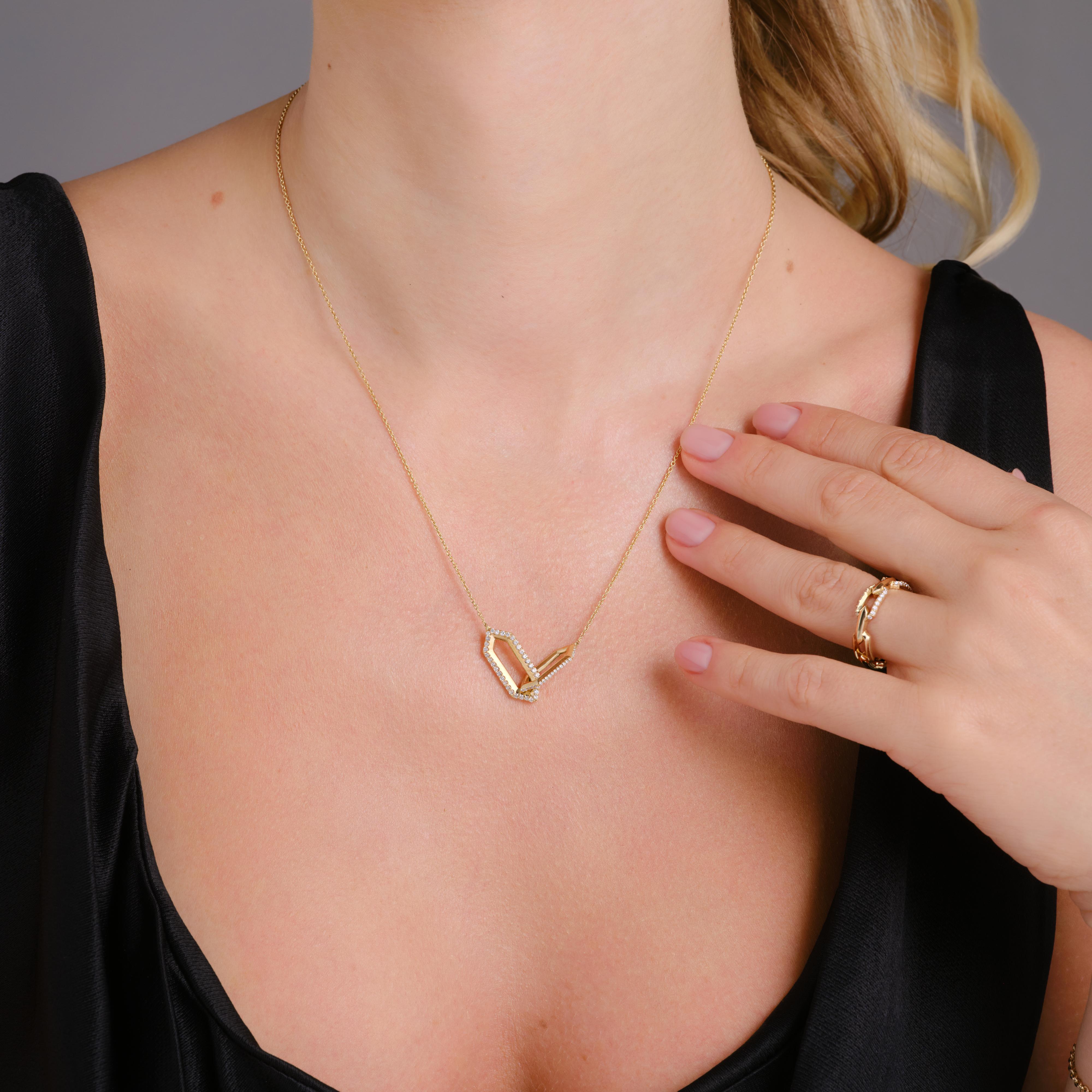 Legacy Love Interlocking Link Necklace In 14K Yellow Gold
