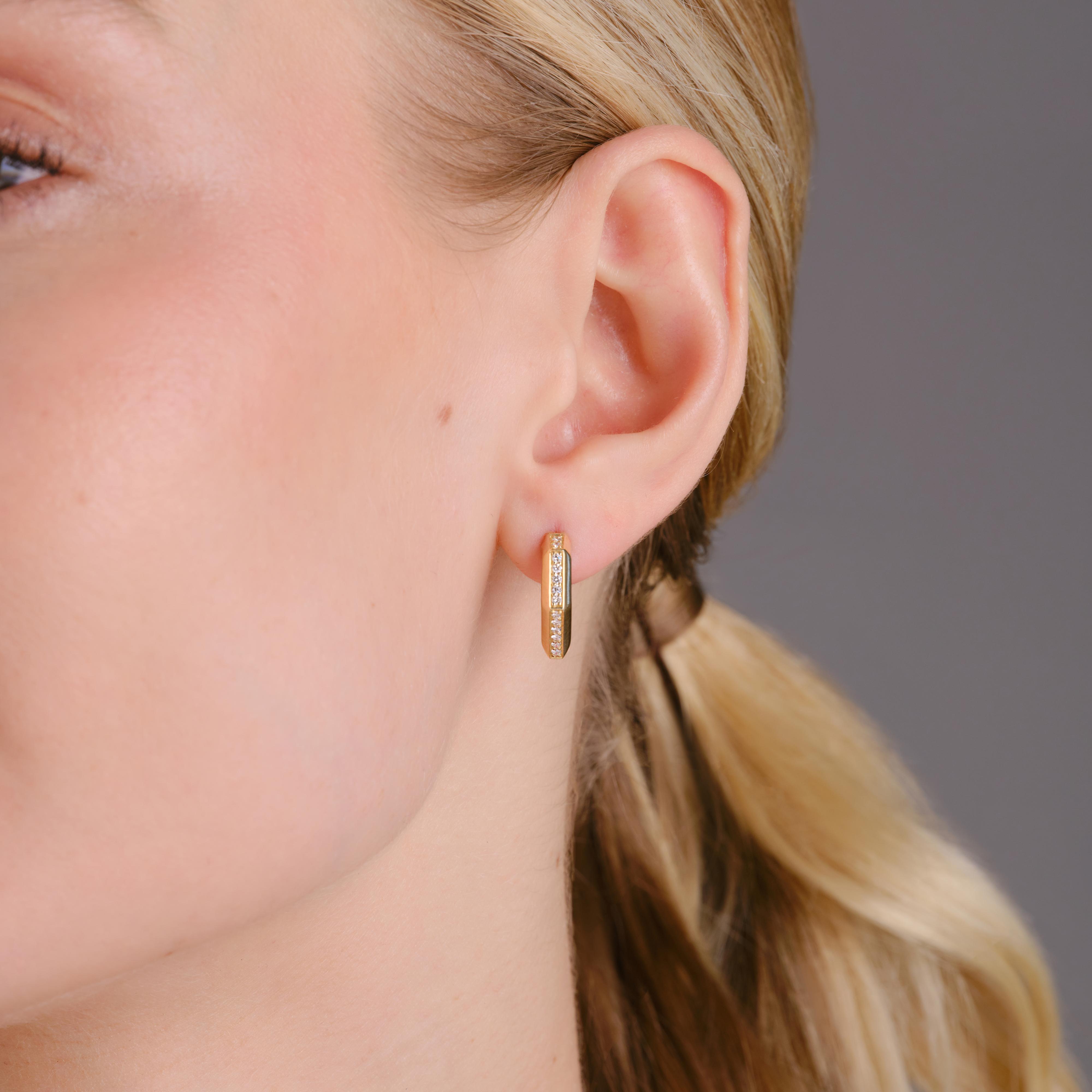 Legacy Love Geometric Diamond Hoop in 14K Yellow Gold
