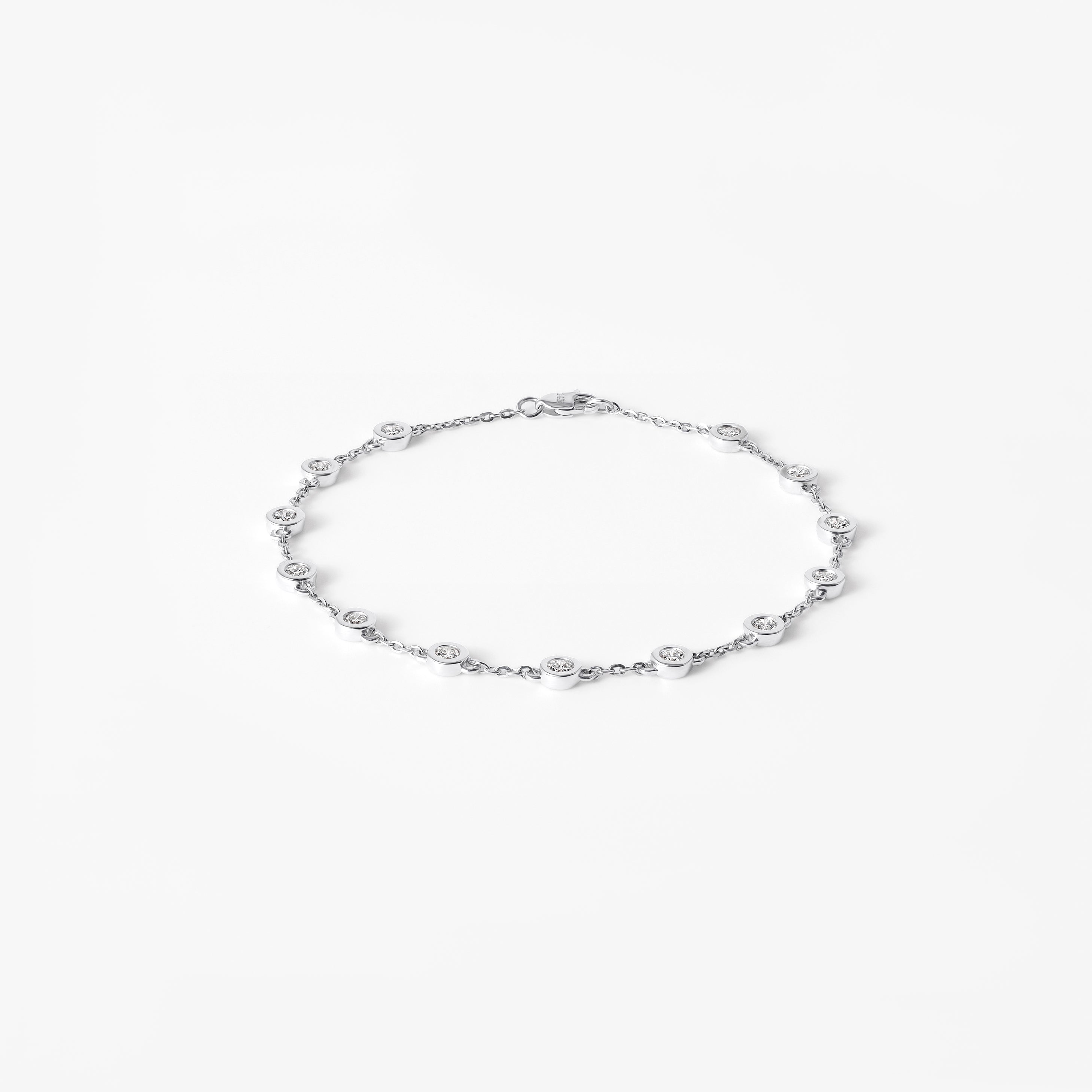 Round Diamond Station Bezel Bracelet