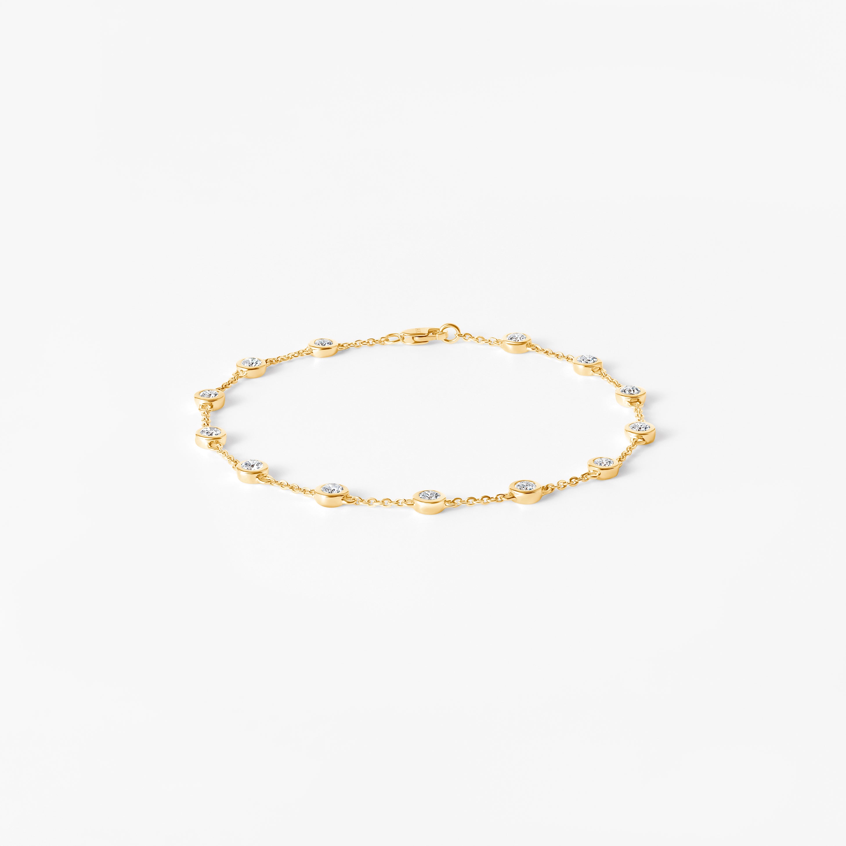 Round Diamond Station Bezel Bracelet