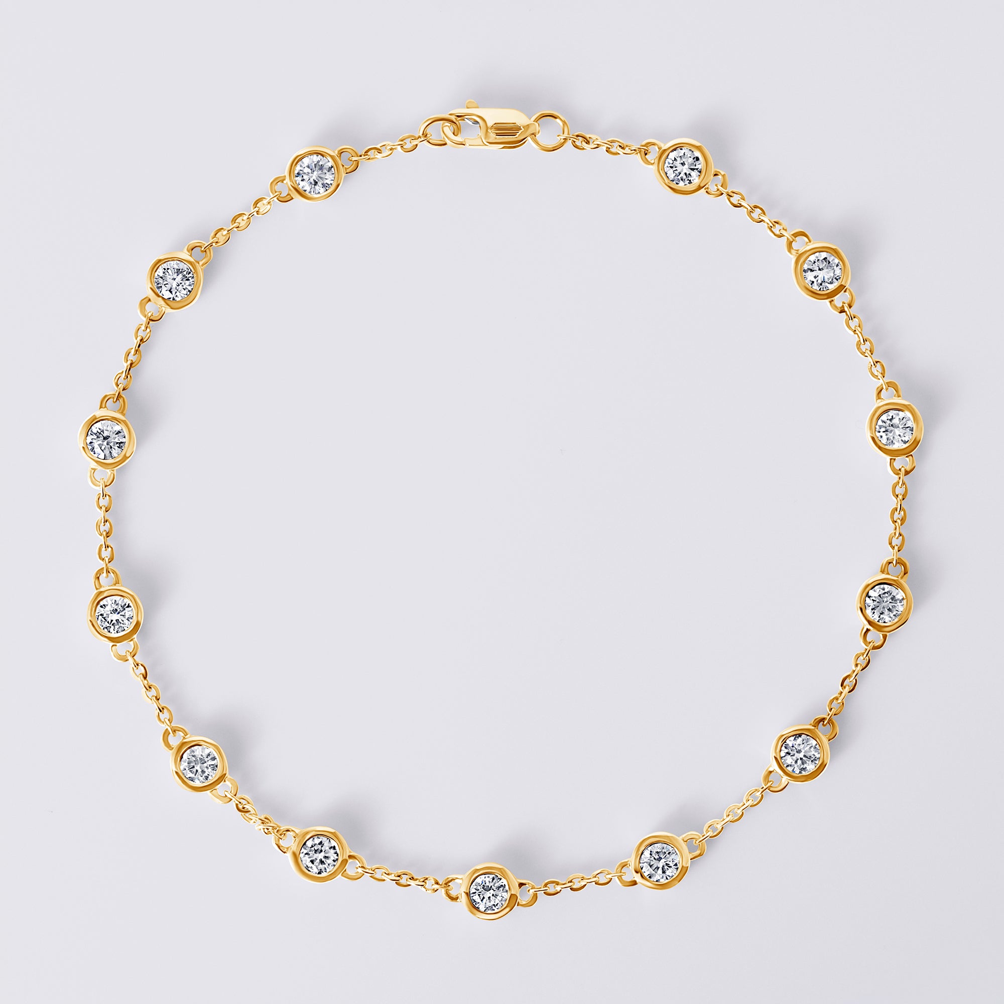 Round Diamond Station Bezel Bracelet