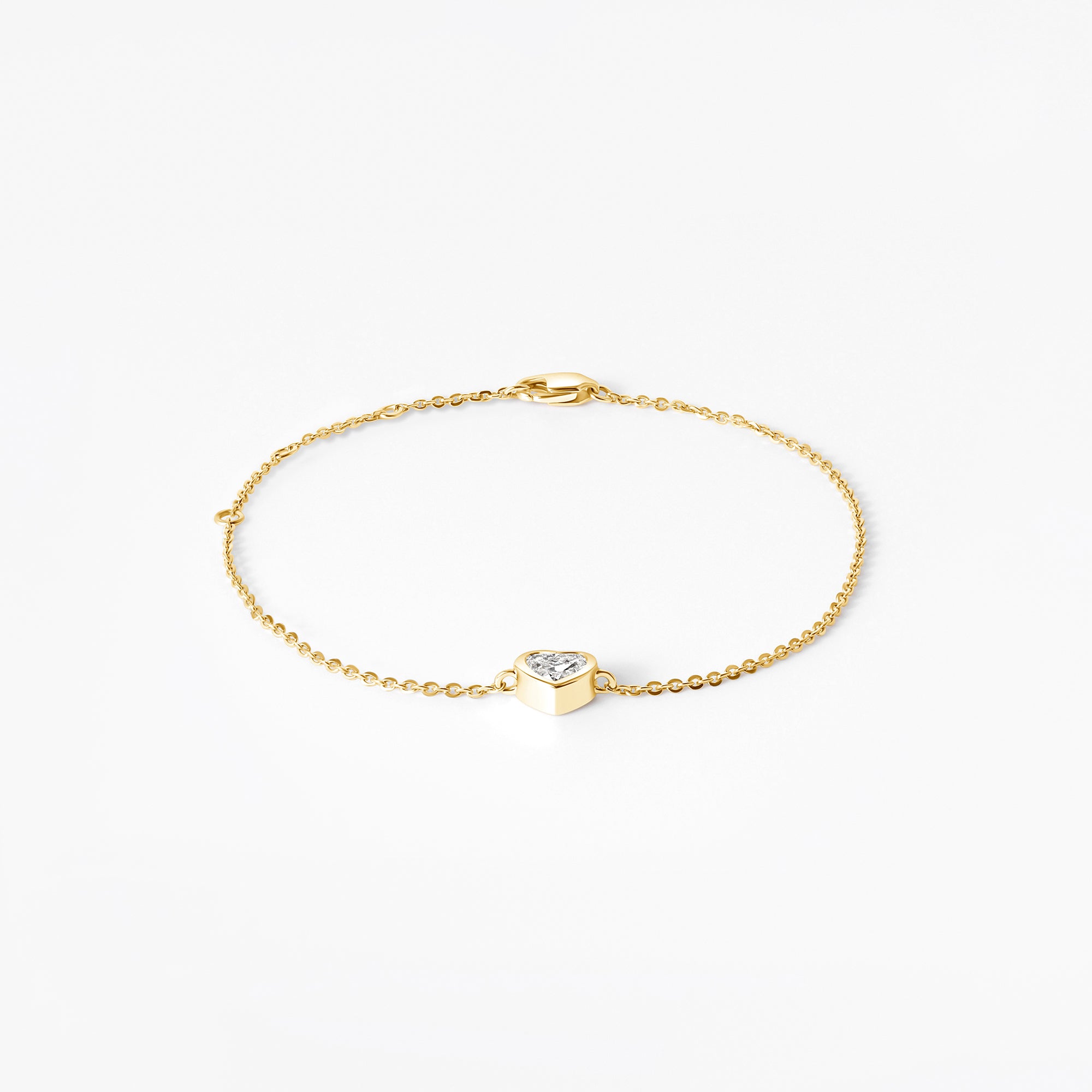 Heart Diamond Bezel Set Bracelet