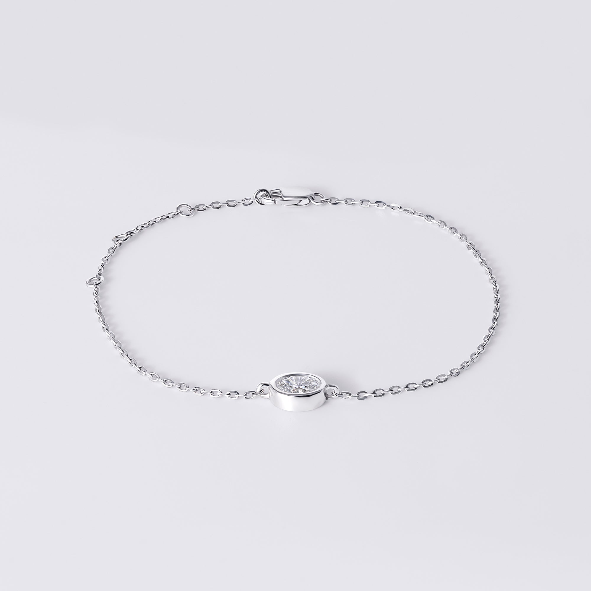 Oval Diamond Bezel Set Bracelet