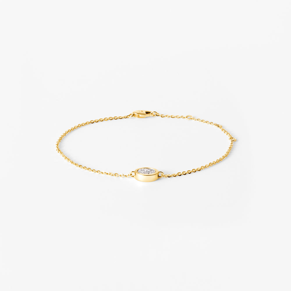 Oval Diamond Bezel Solitaire Bracelet
