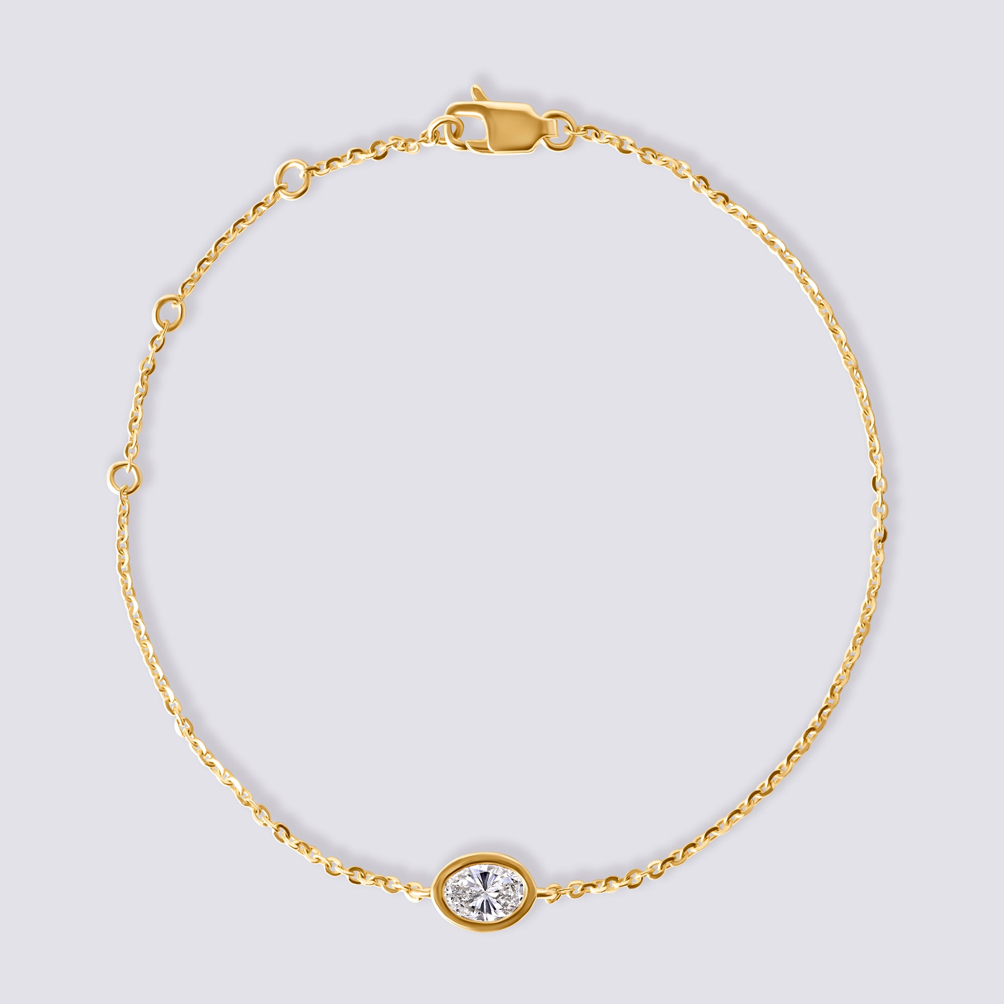 Oval Diamond Bezel Set Bracelet