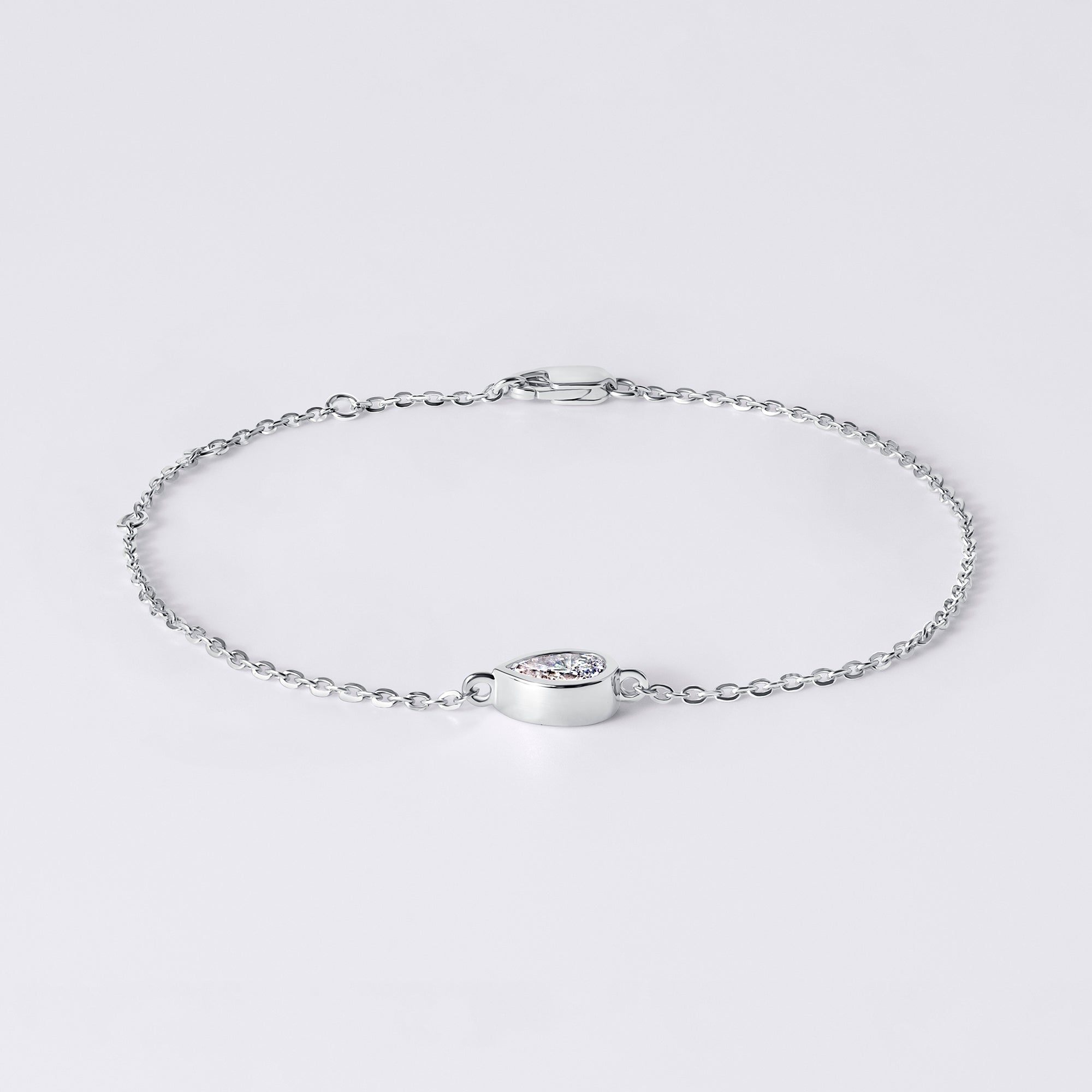Pear Diamond Bezel Set Bracelet