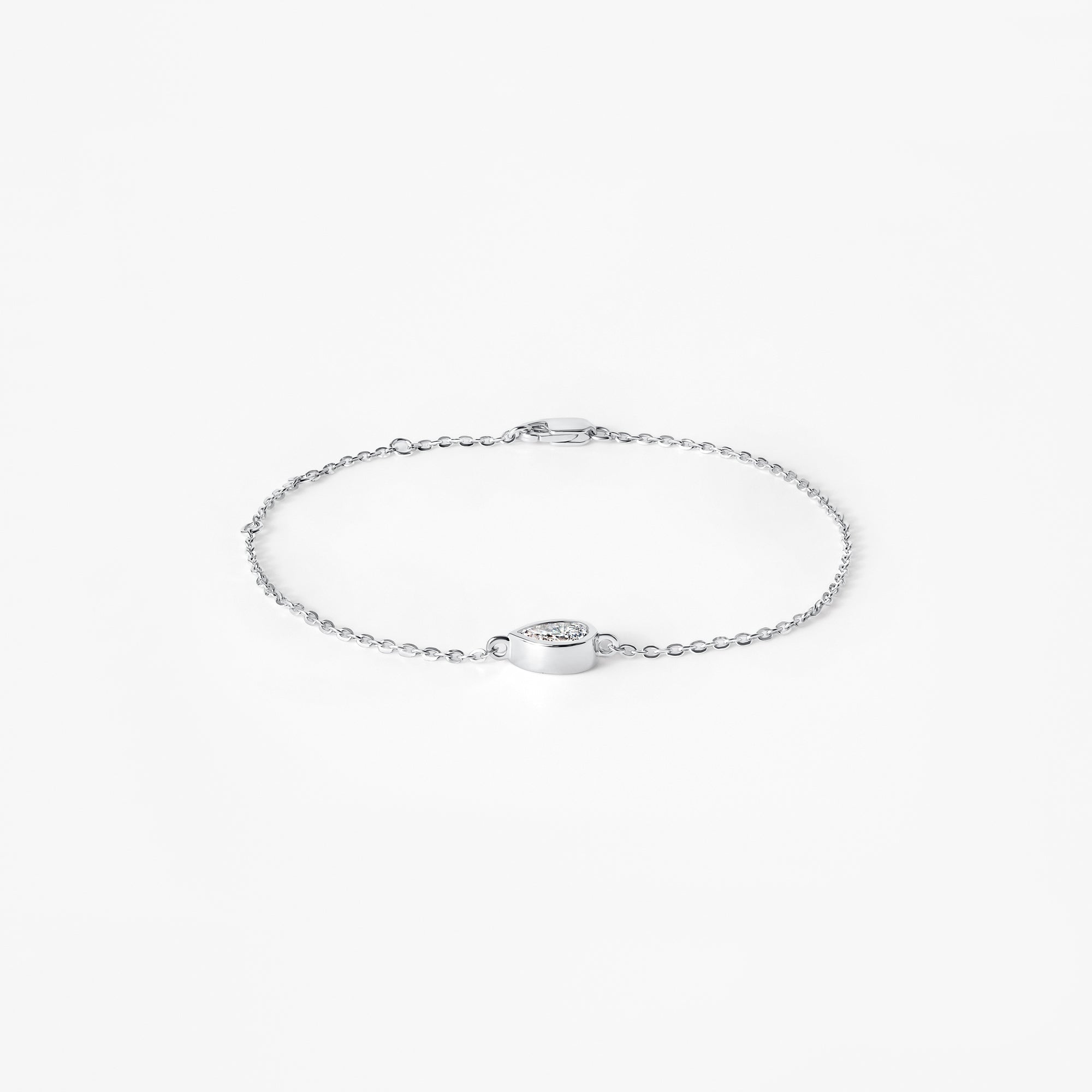 Pear Diamond Bezel Set Bracelet