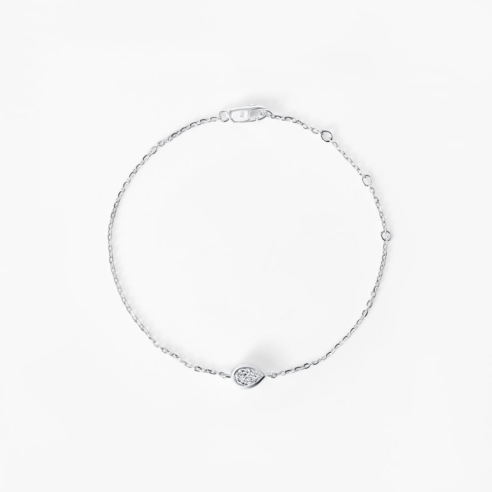 Pear Diamond Bezel Solitaire Bracelet
