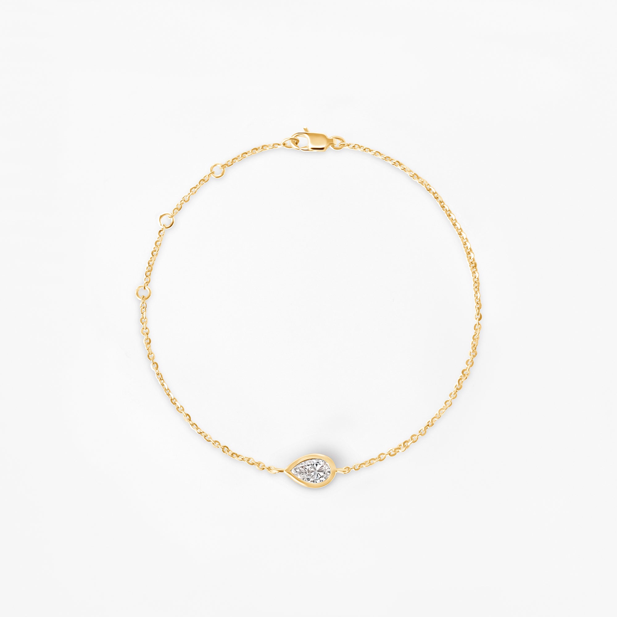 Pear Diamond Bezel Set Bracelet
